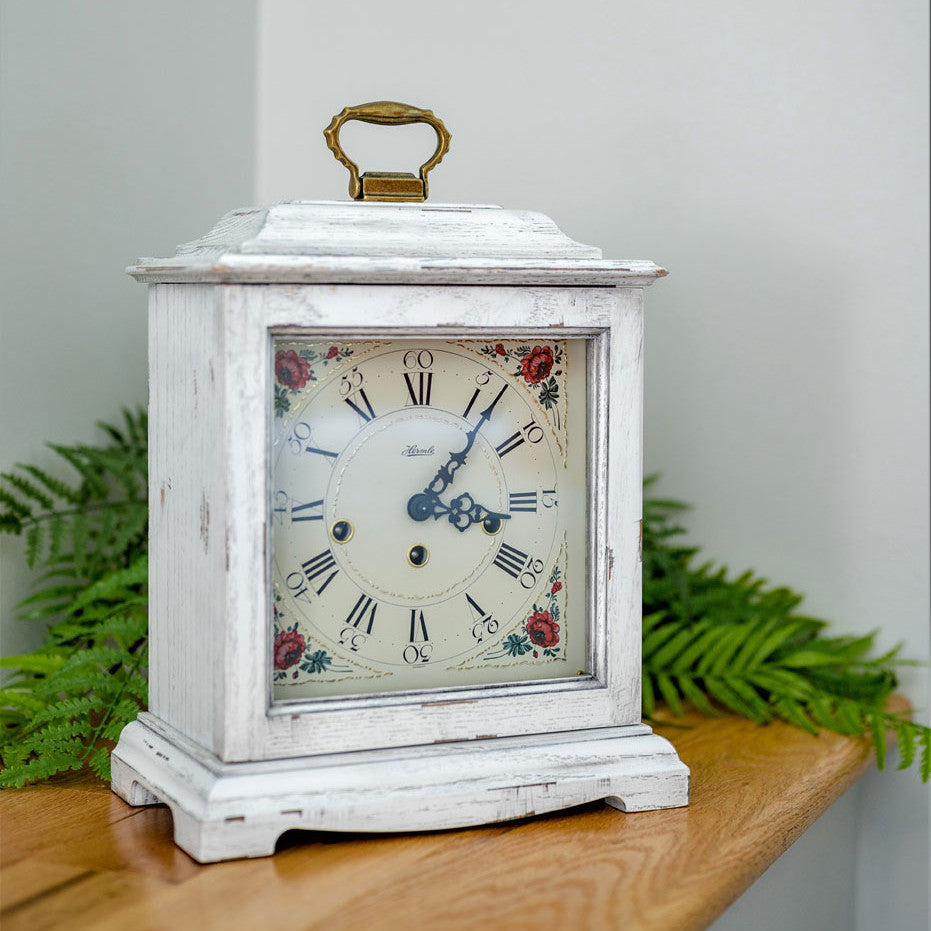 Hermle Instow Mechanical Mantel Clock White Westminster Chime