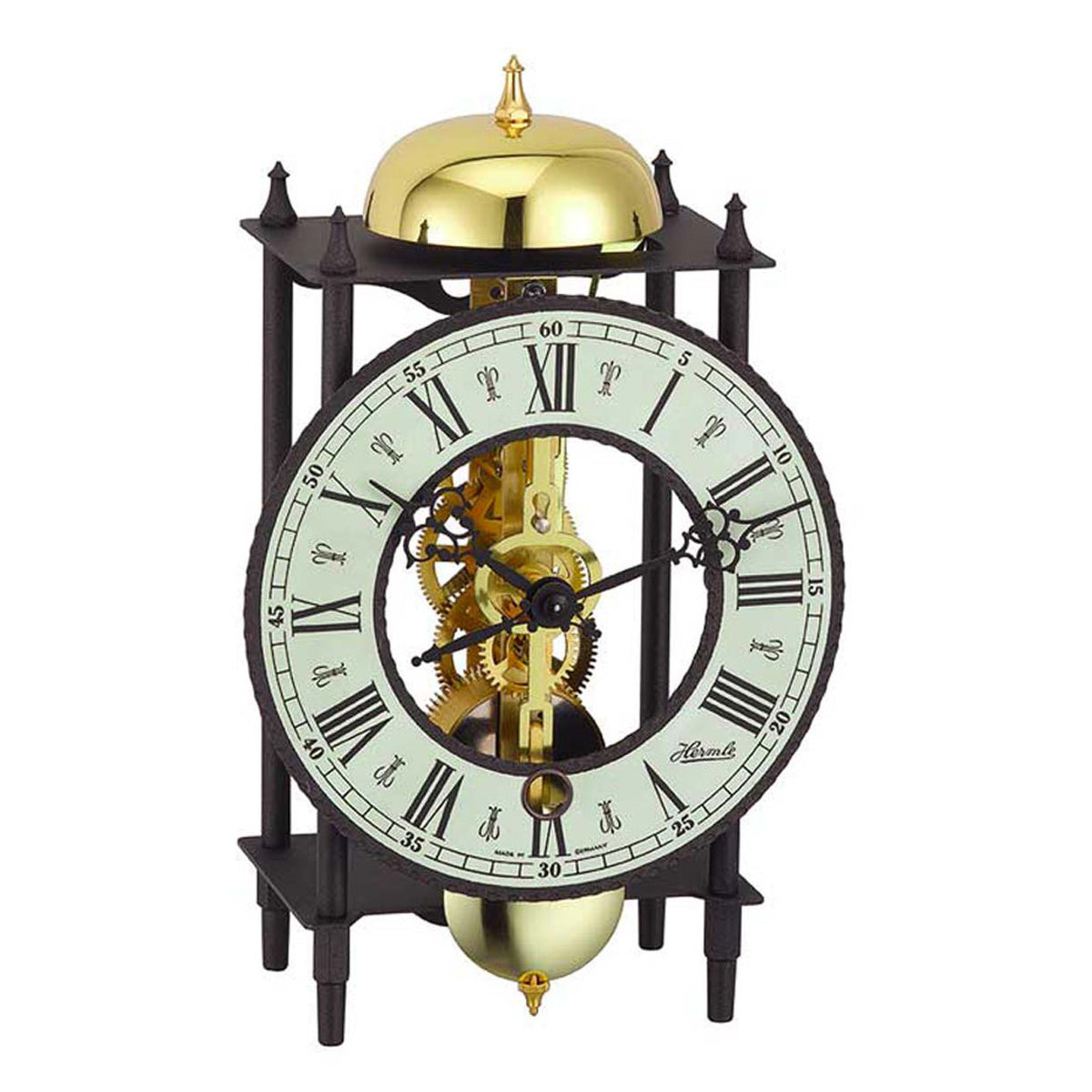 Hermle Mechanical Wrought Iron Mantel Clock In Black 23001000711
