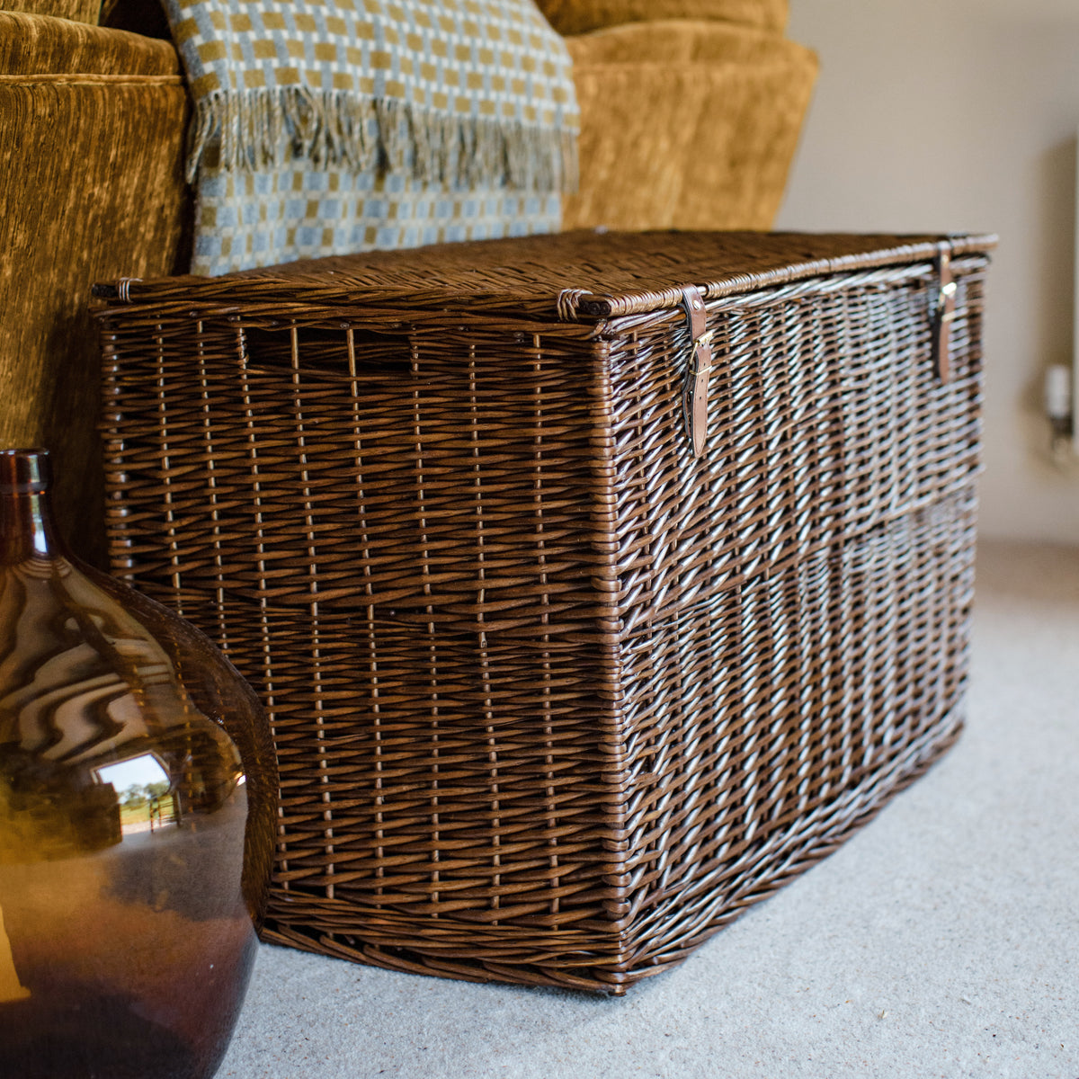 Distilled Brown Wicker Storage Trunk Arthur Cameron