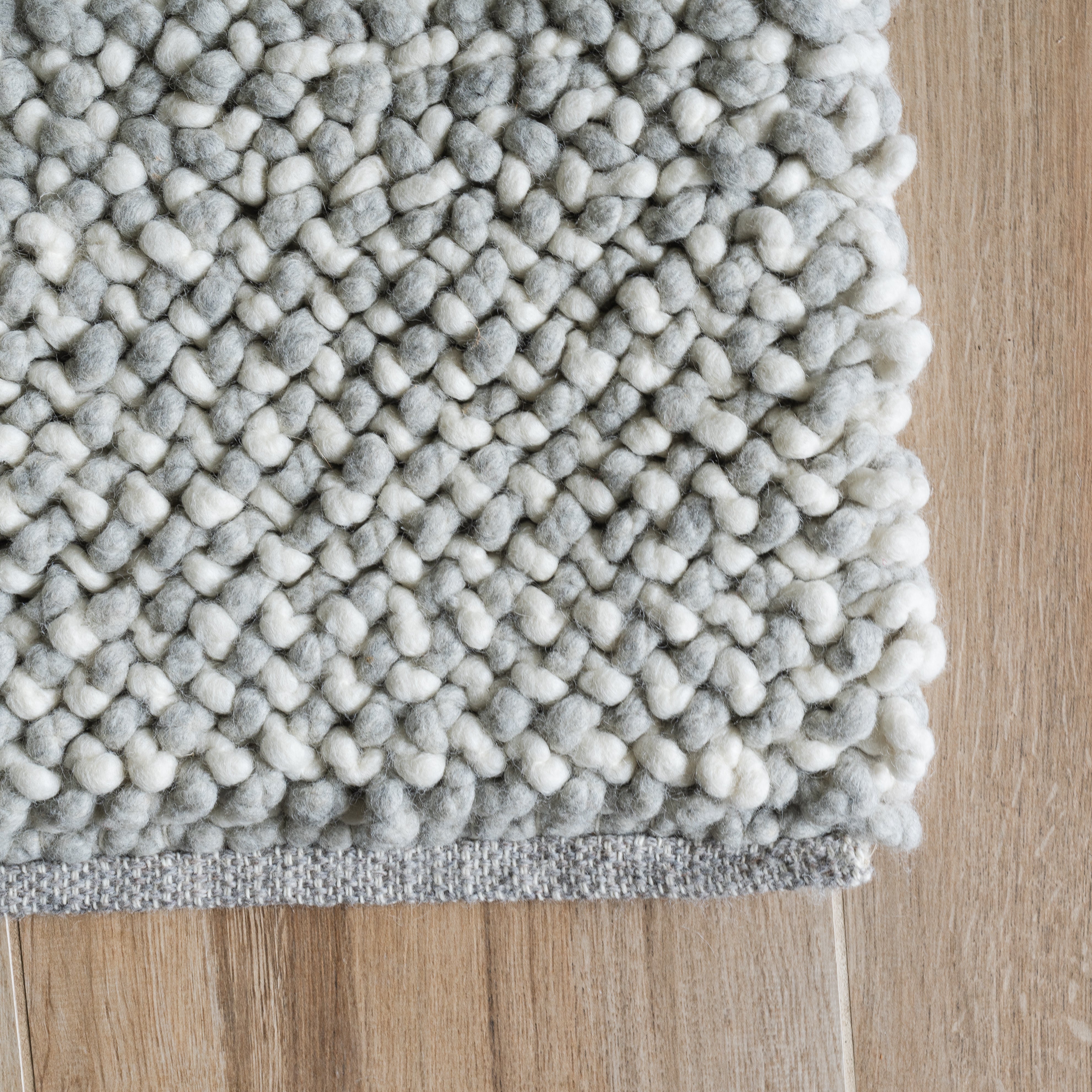 Vrachos Hand Woven Textured Wool Beaded Modern Rug