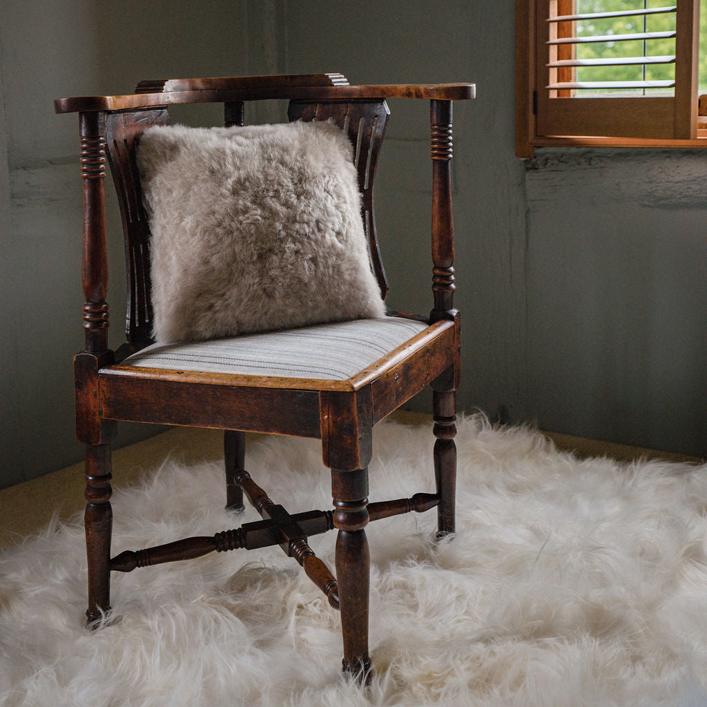 Luxury Icelandic Double Sided Shorn Sheepskin Cushion in Taupe