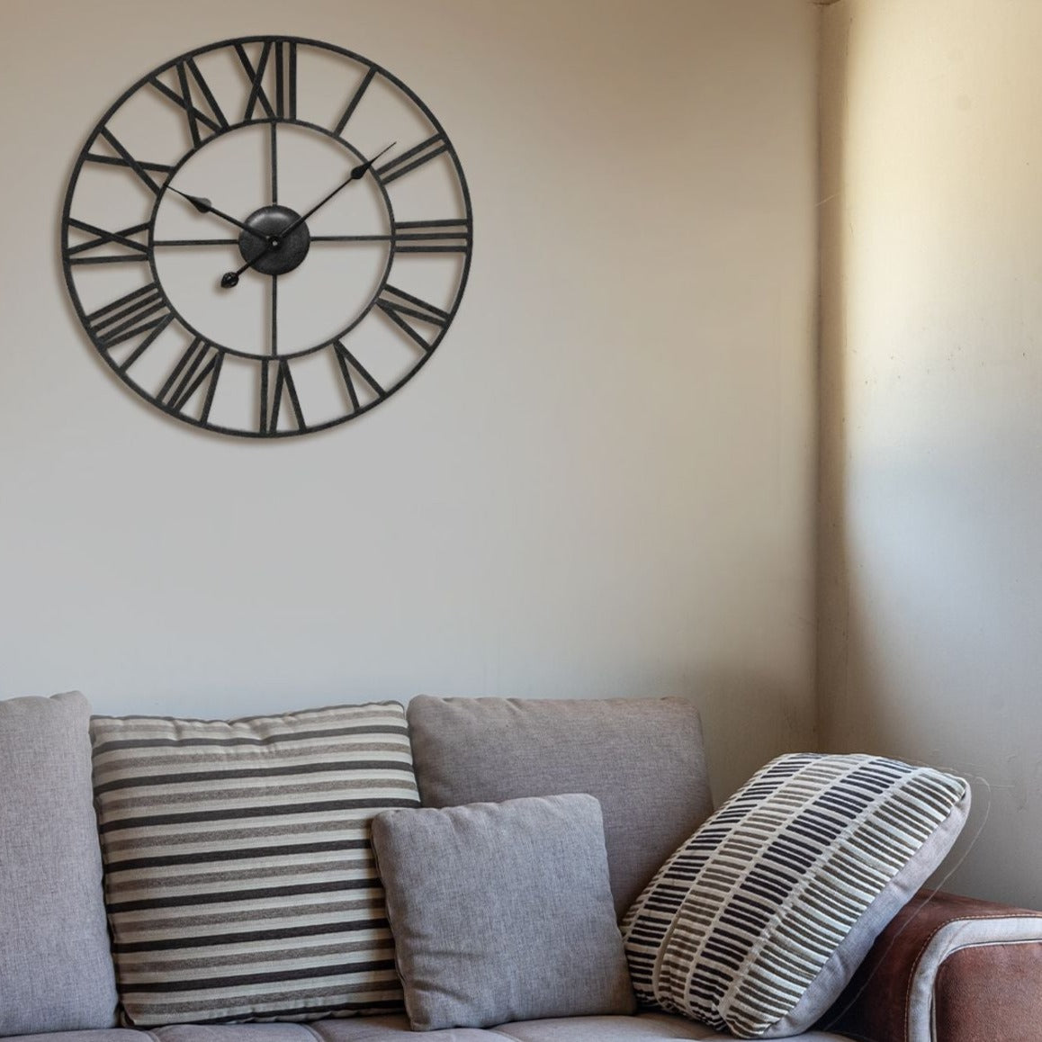 Hometime Wrought Metal Cut Out Wall Clock Large 60cm W7957 Arthur