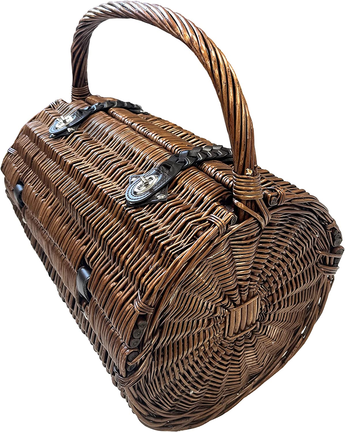 Deluxe Wicker Natural Mosaic Lining 2 Person Picnic Basket