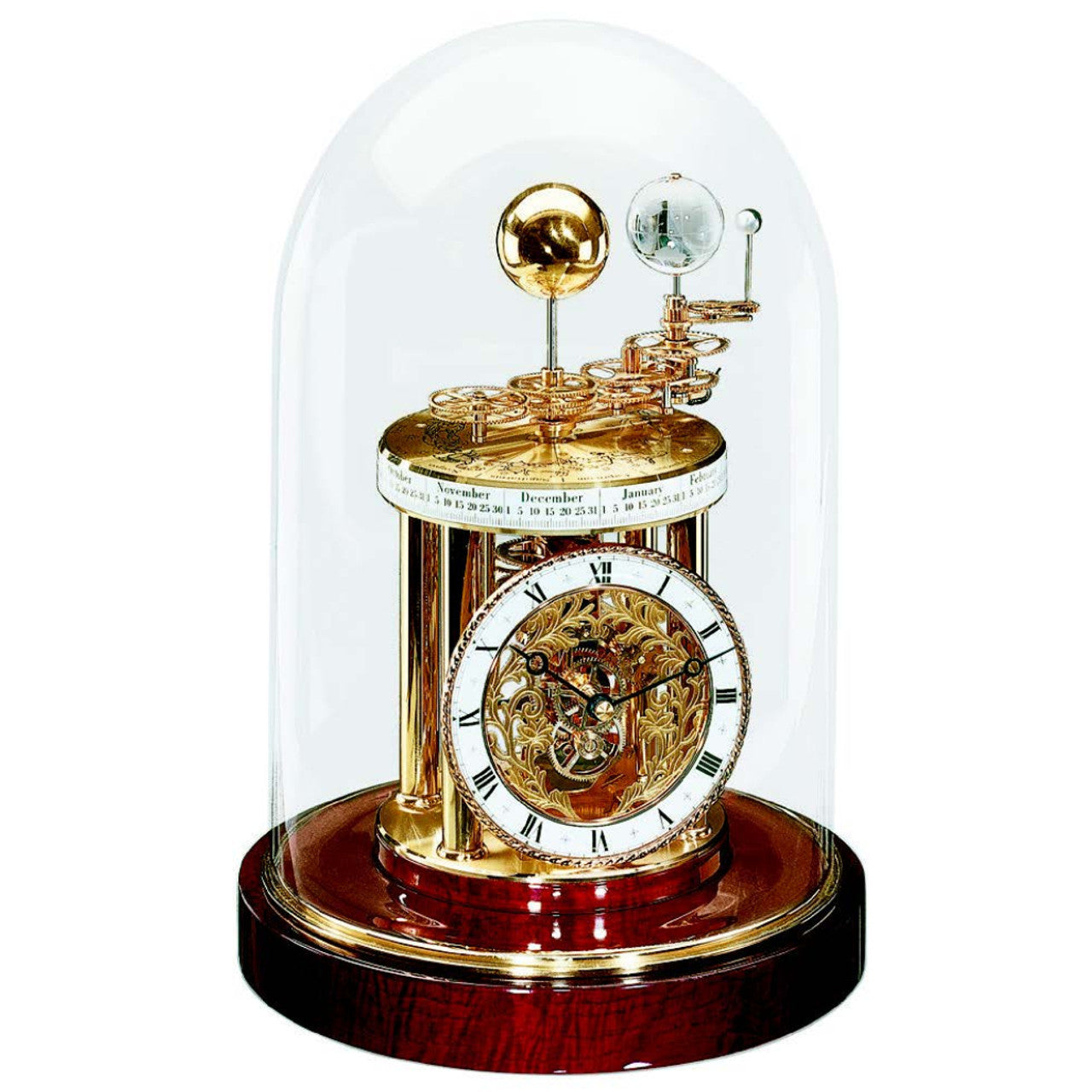 Sale - Hermle Astrolabium Quartz Mantel Clock - Mahogany - Slight Seconds