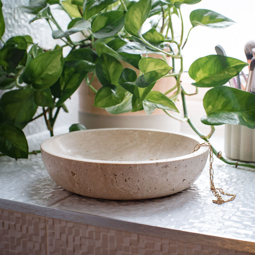 Liza - Travertine Decorative Bowl