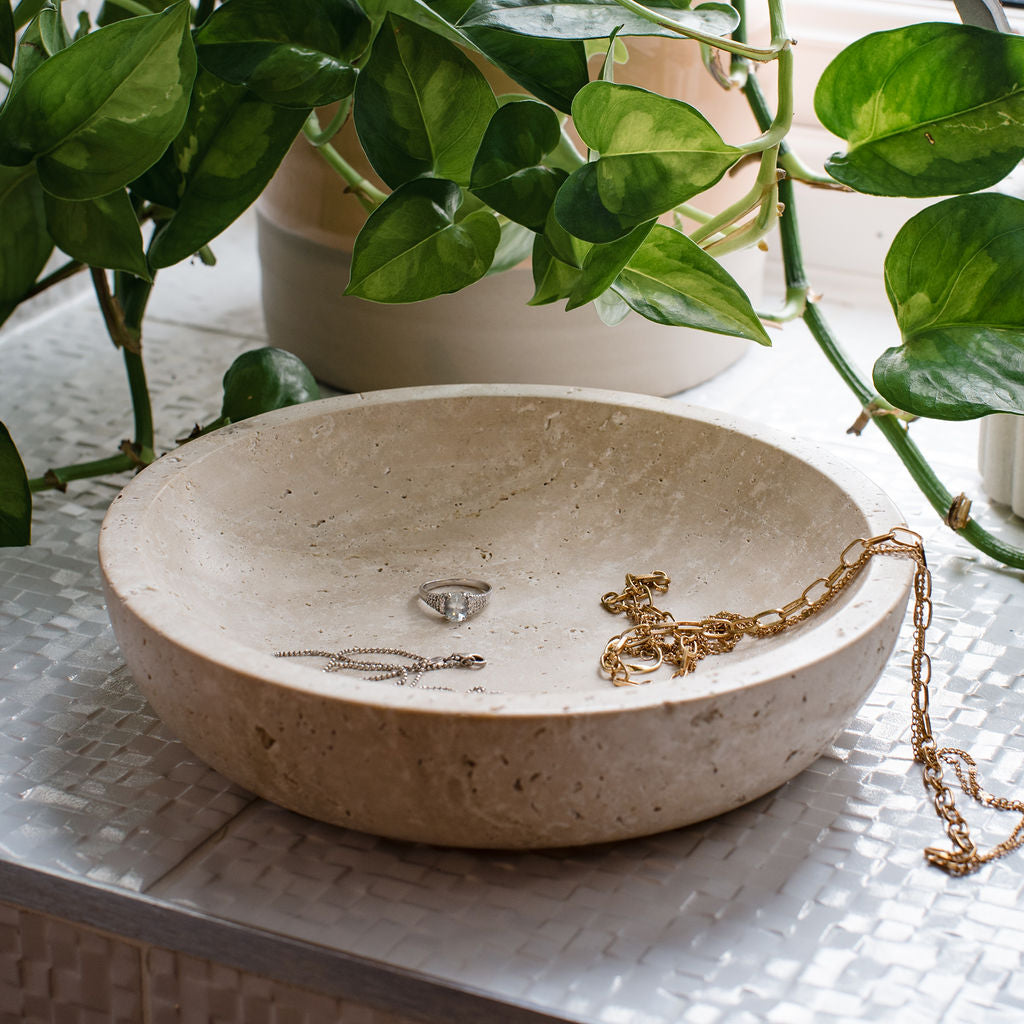 Liza - Travertine Decorative Bowl