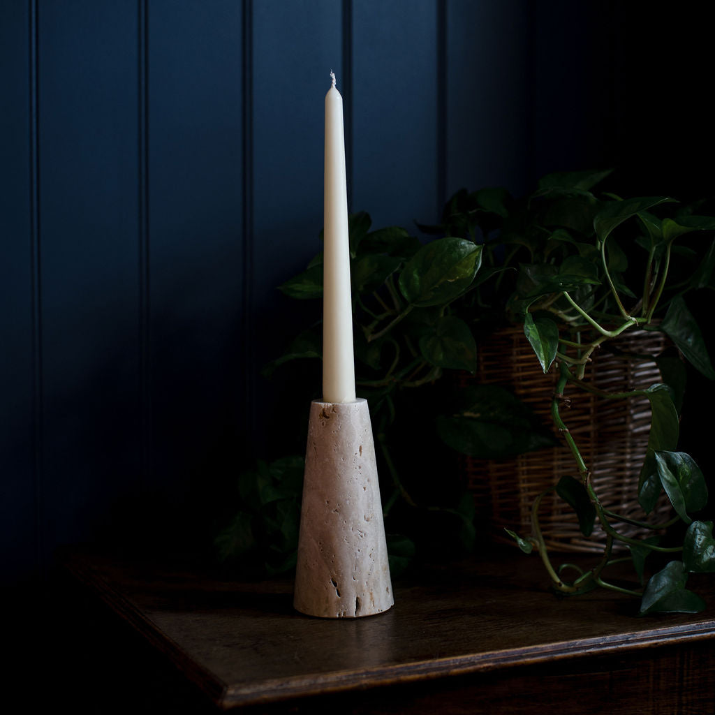 Argyll - Travertine Candlestick Holder