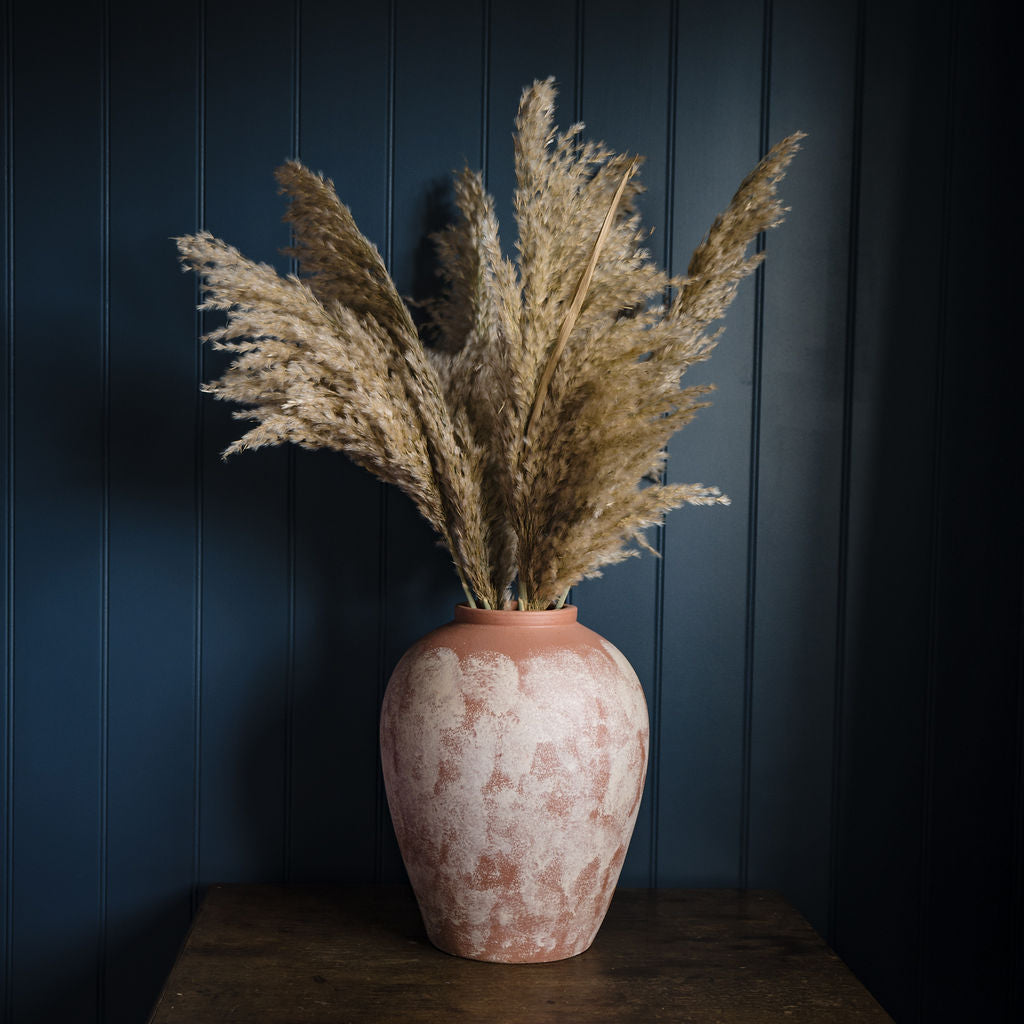 Marron Distressed Terracotta Vase