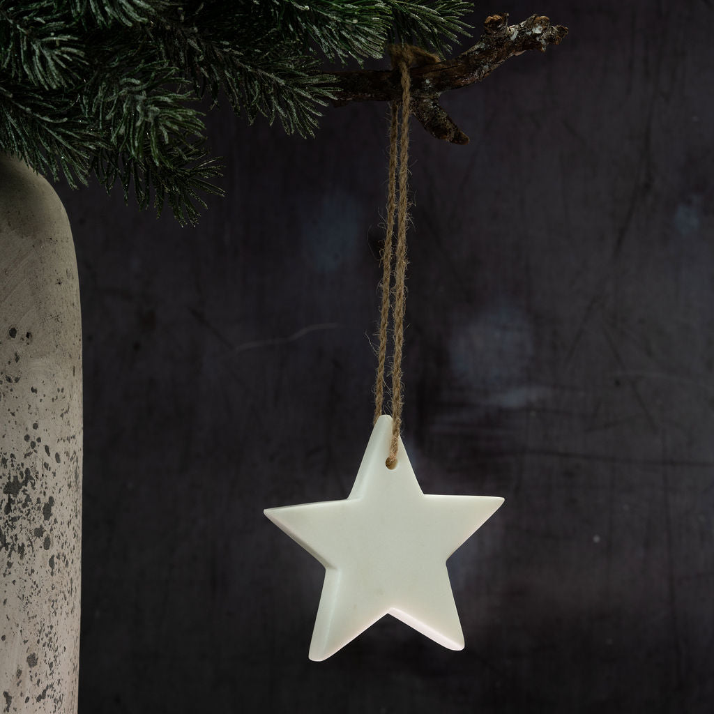 White Marble Hanging Star Decoration