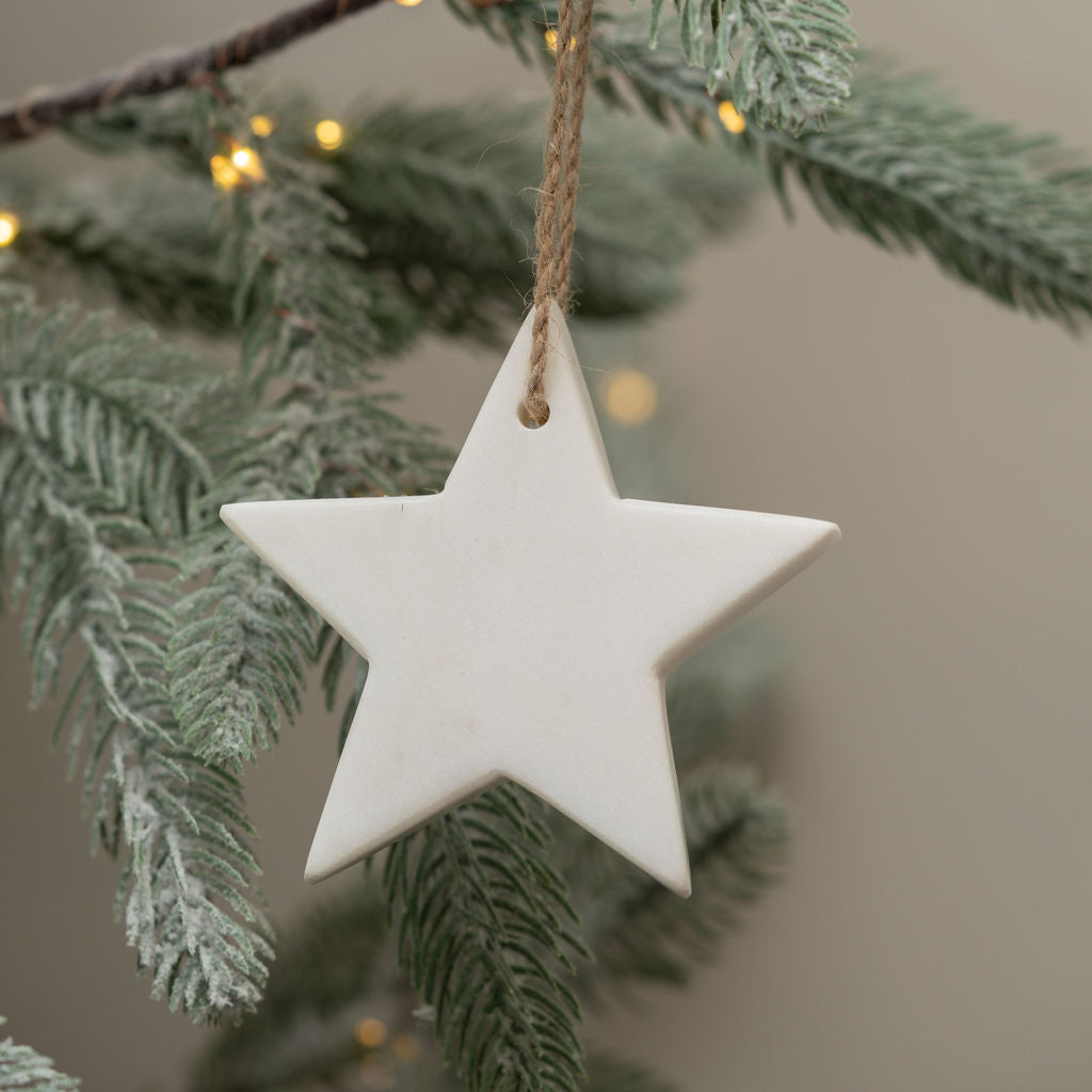 White Marble Hanging Star Decoration