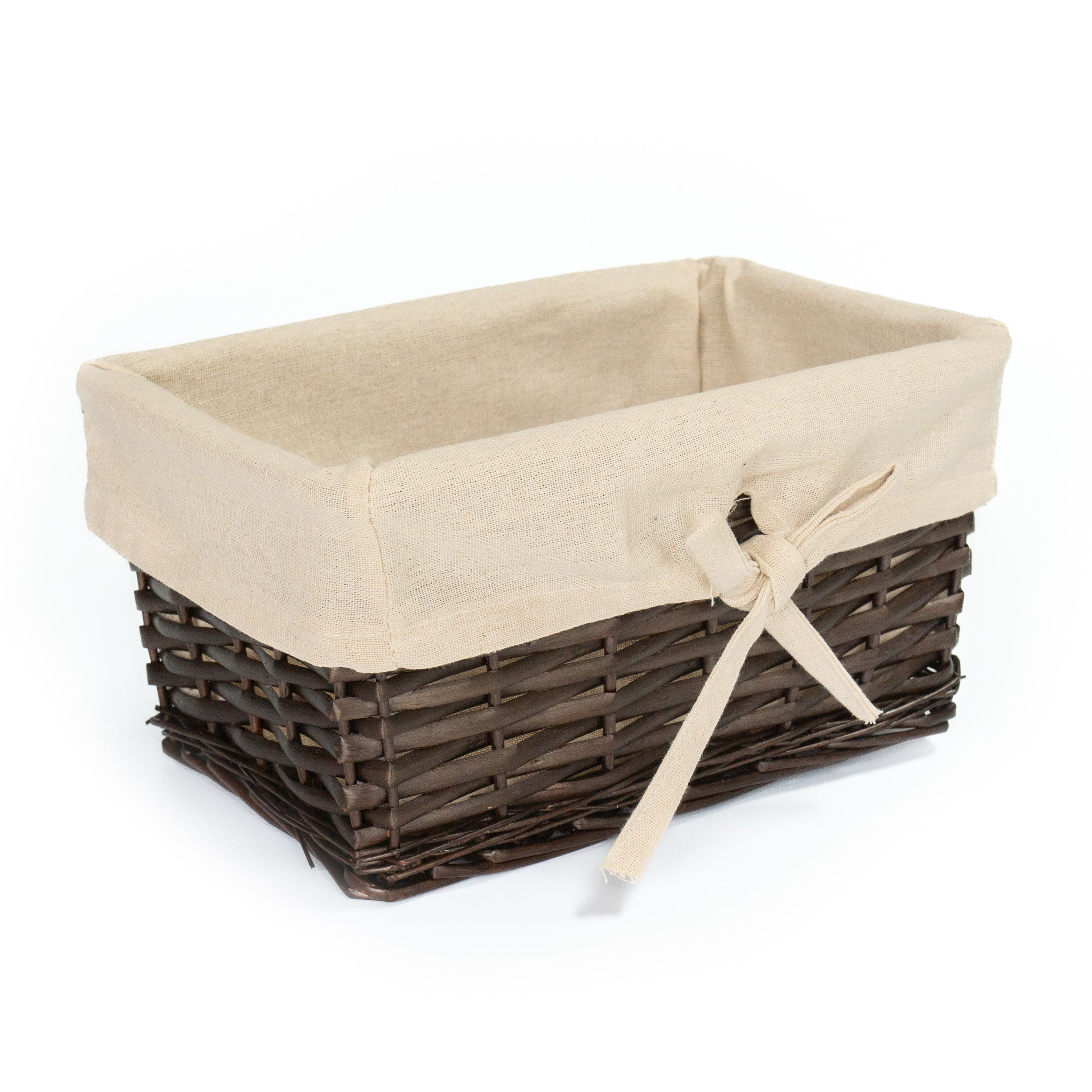 Dark Coffee Small Wicker Basket Brown Storage Tray Arthur Cameron Dark coffee small wicker basket brown storage tray arthur cameron