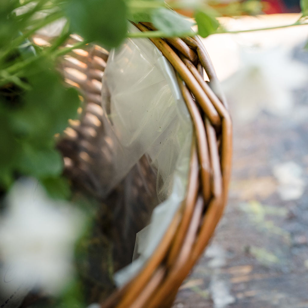 Distilled Oval Wicker Tabletop Planter