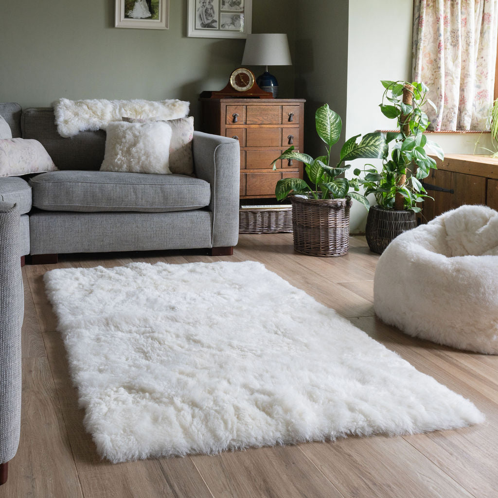 British Natural Sheepskin Rug with Straight Edges - Custom Made ...