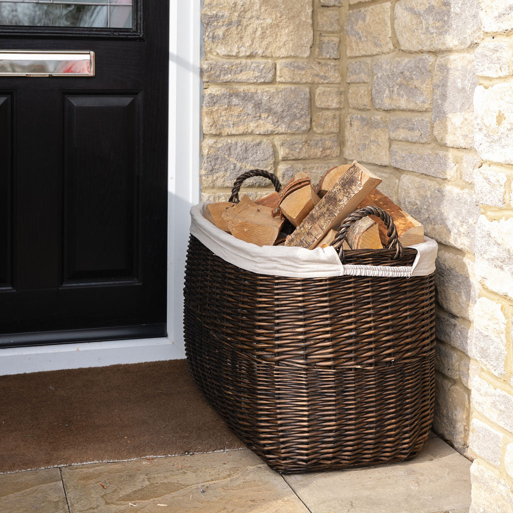Fawley Rectangular Distilled Wicker Log Basket – Arthur Cameron