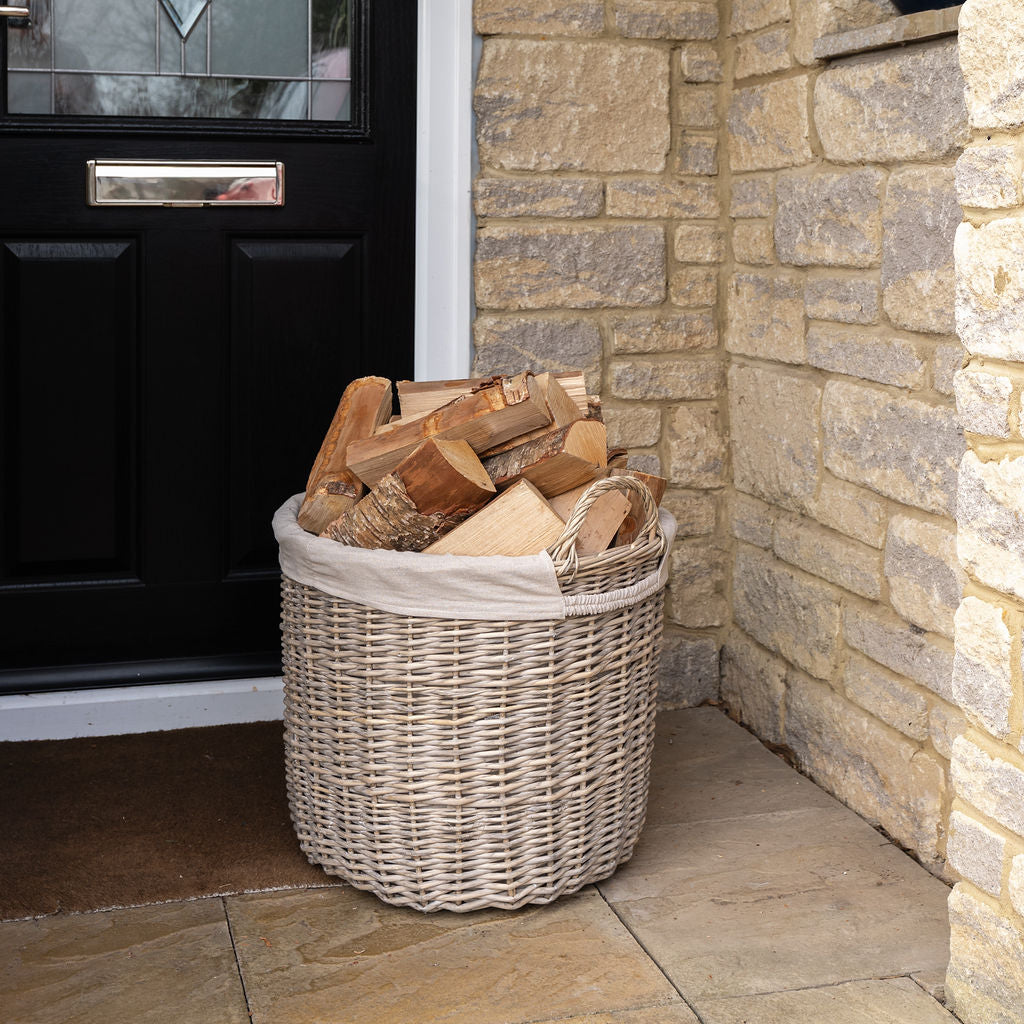 Streatley Circular Buff Wicker Log Basket – Arthur Cameron