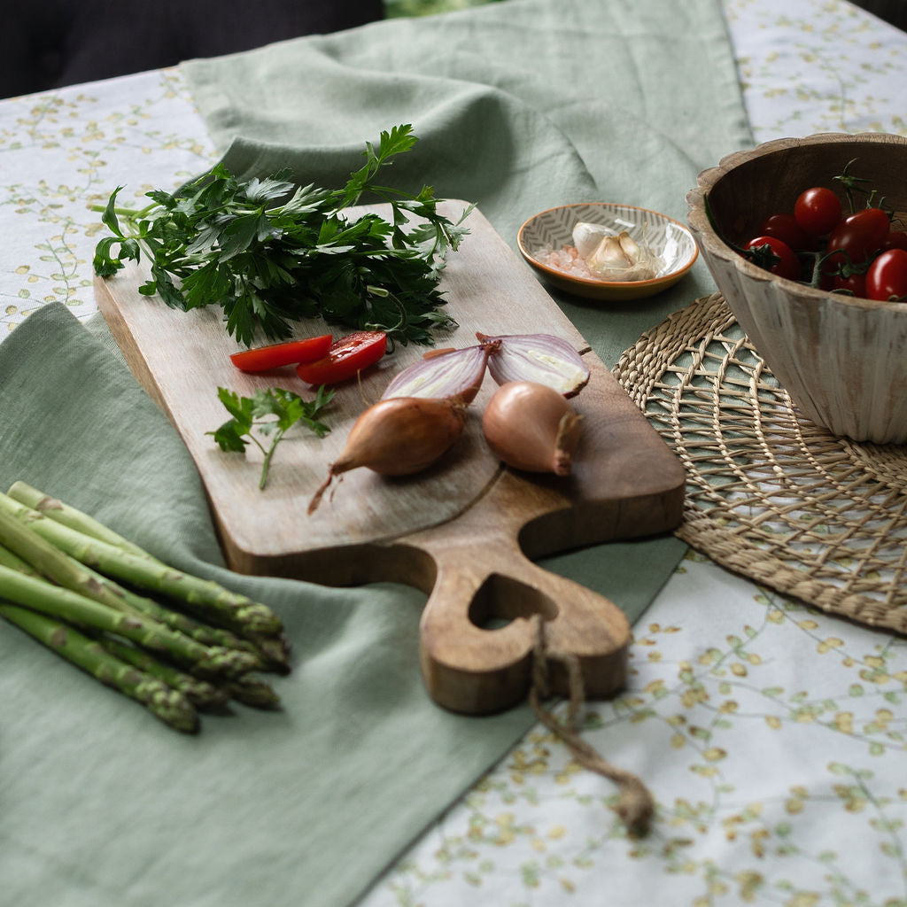 Amiens - Large Dual Tone Wooden Chopping board with Heart Carved Handle