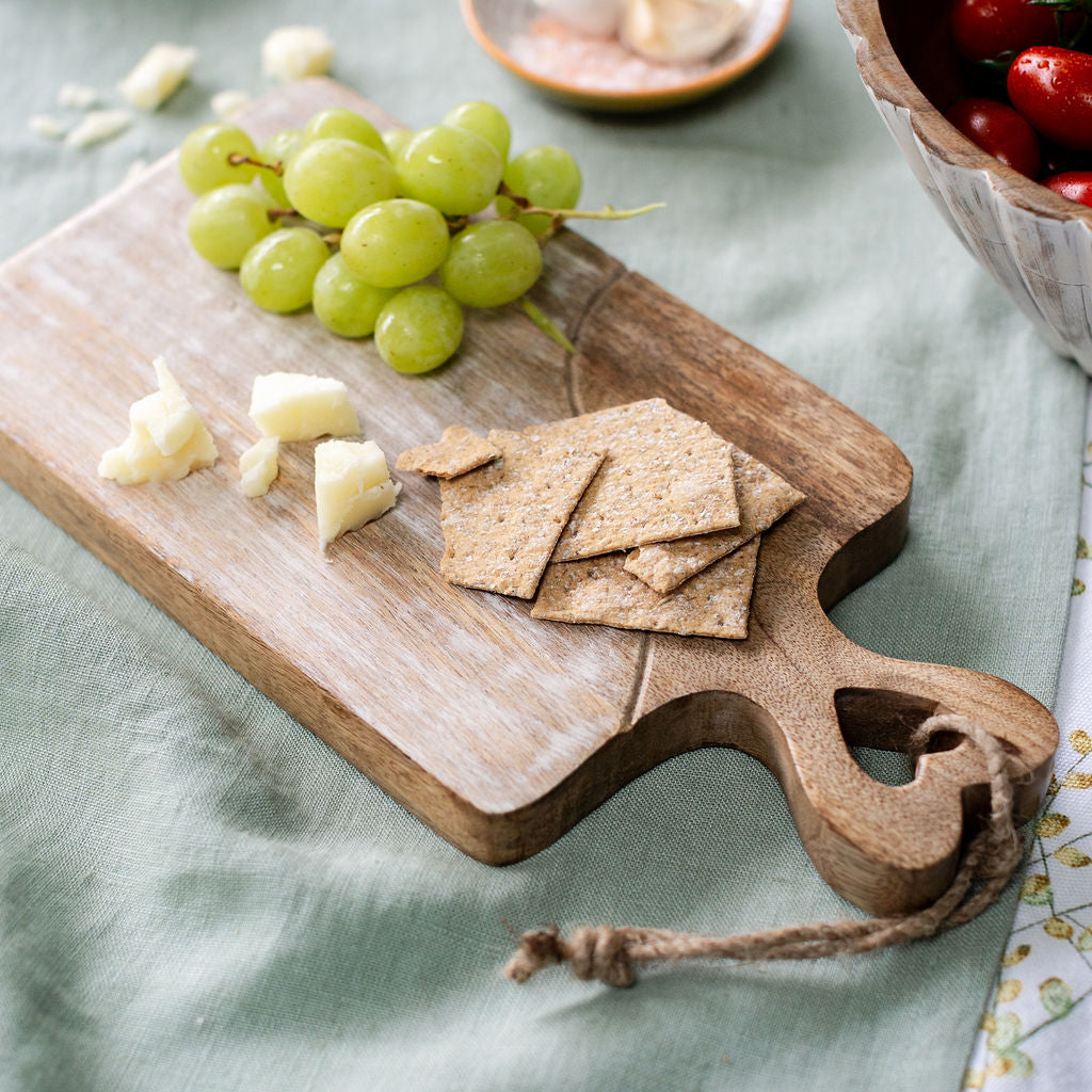 Amiens - Small Dual Tone Wooden Chopping board with Heart Carved Handle