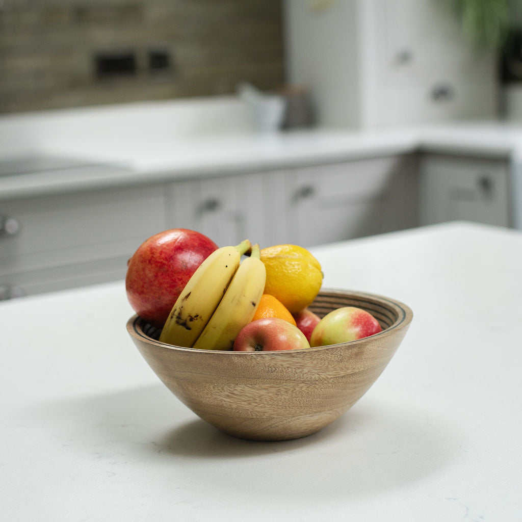 Lyon, Medium, Smooth Hand-Carved Mango Wooden Bowl