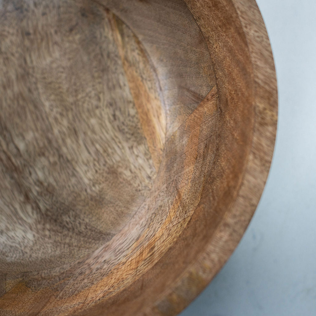 Nimes - Hand-carved Wooden Bowl, with Decorative Base