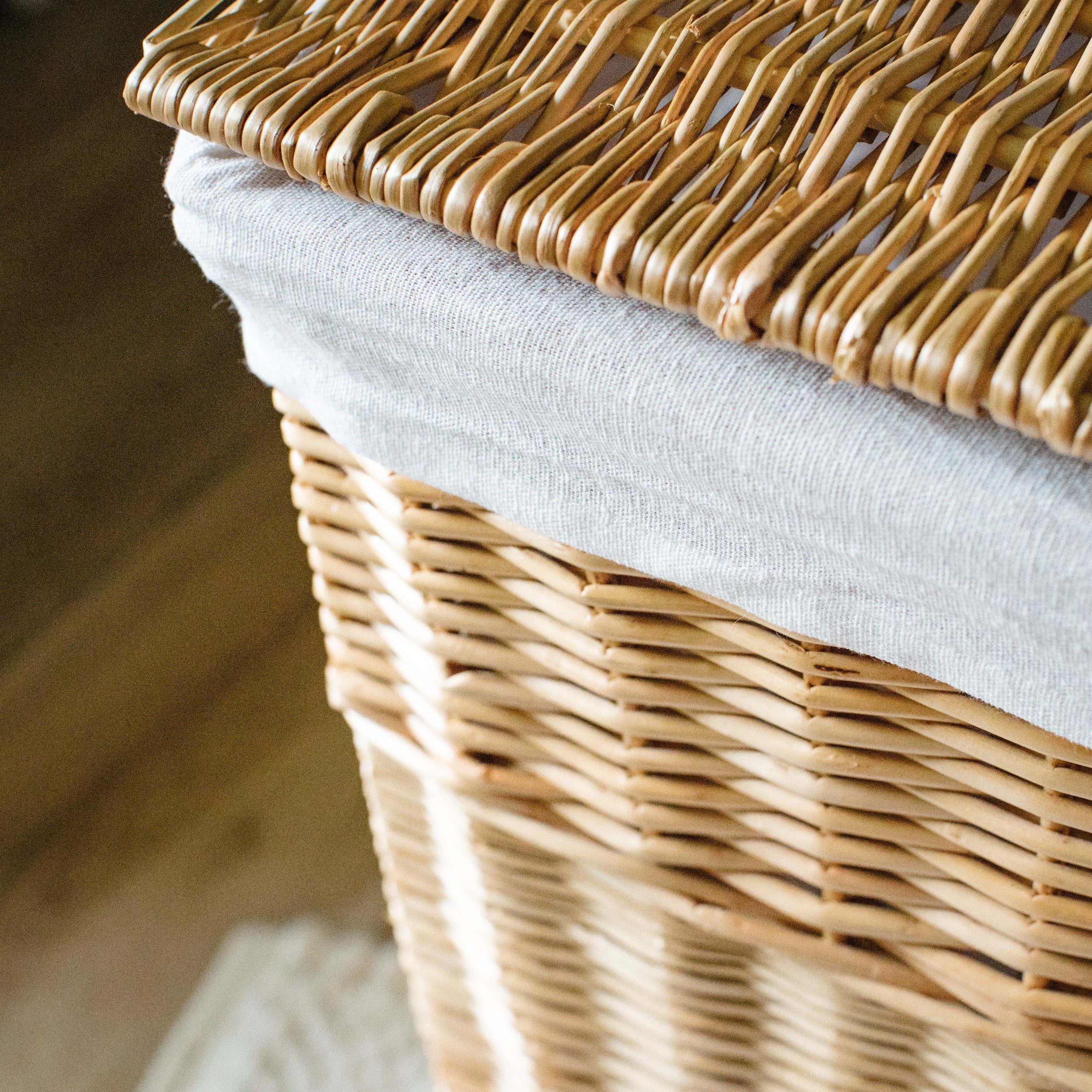Natural Wicker Laundry Basket