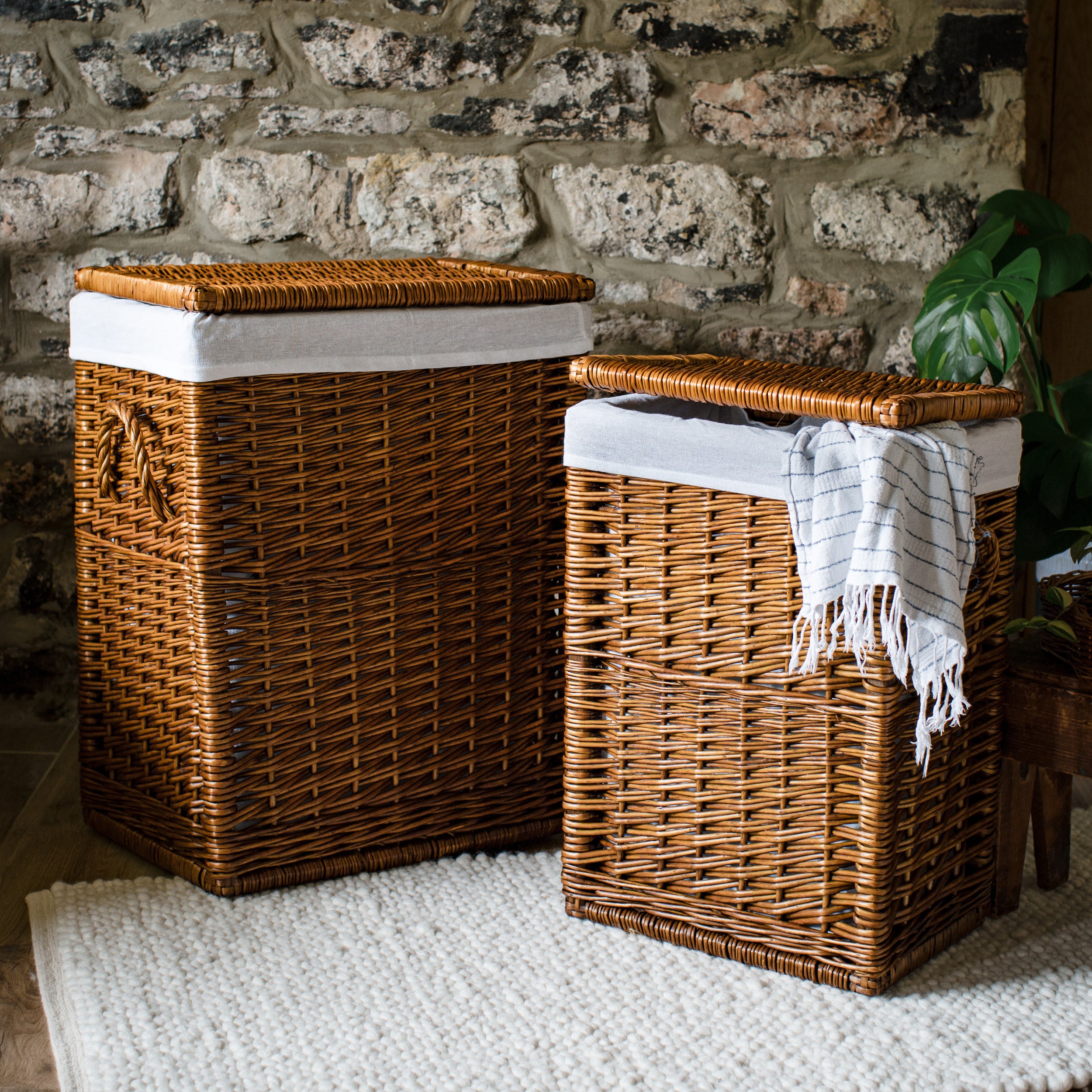 Distilled Amalfi Wicker Laundry Basket