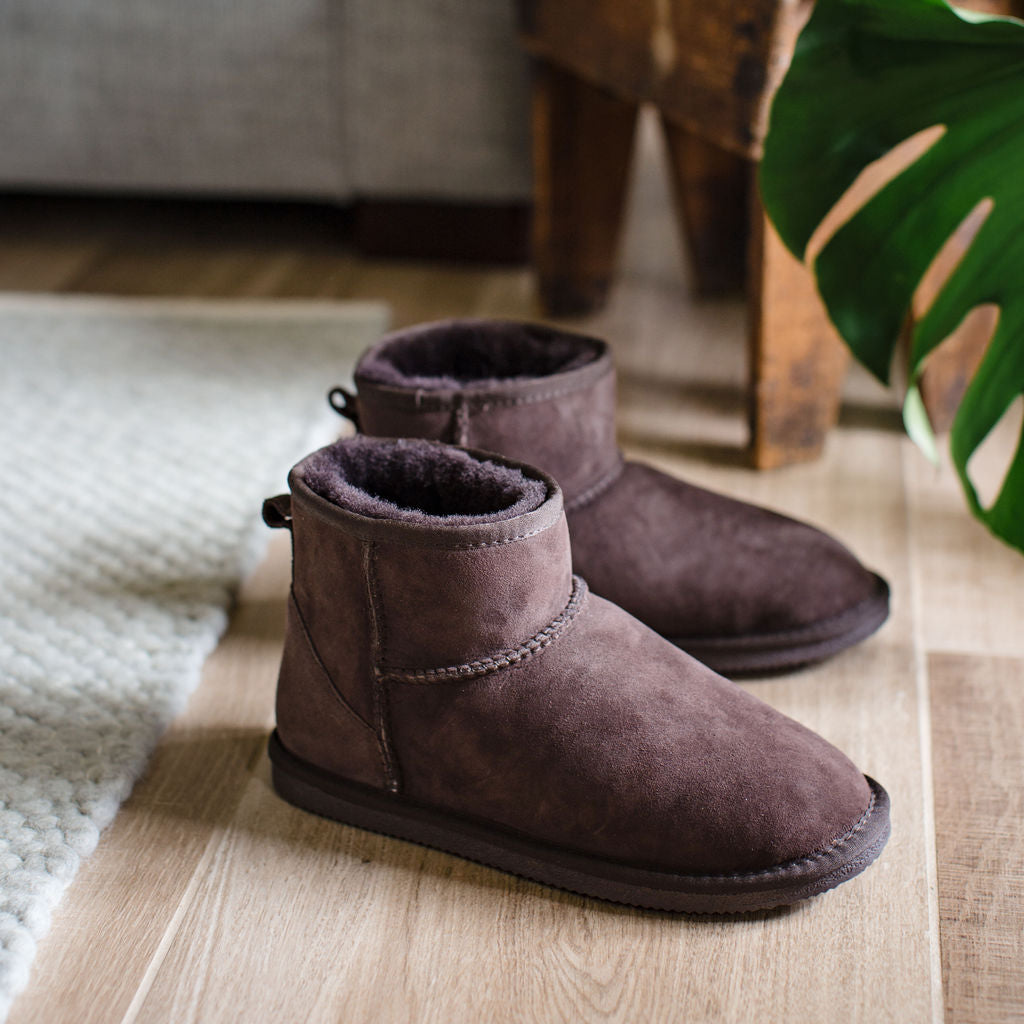 Deluxe Ladies 'Megan' Sheepskin Ankle Boots - Chocolate