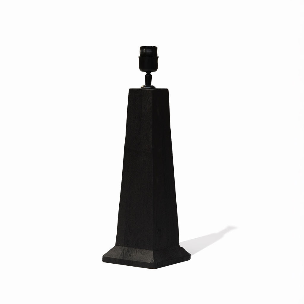 Saltford Large Black-stained Sandblasted Table Lamp, with Beige Linen Shade