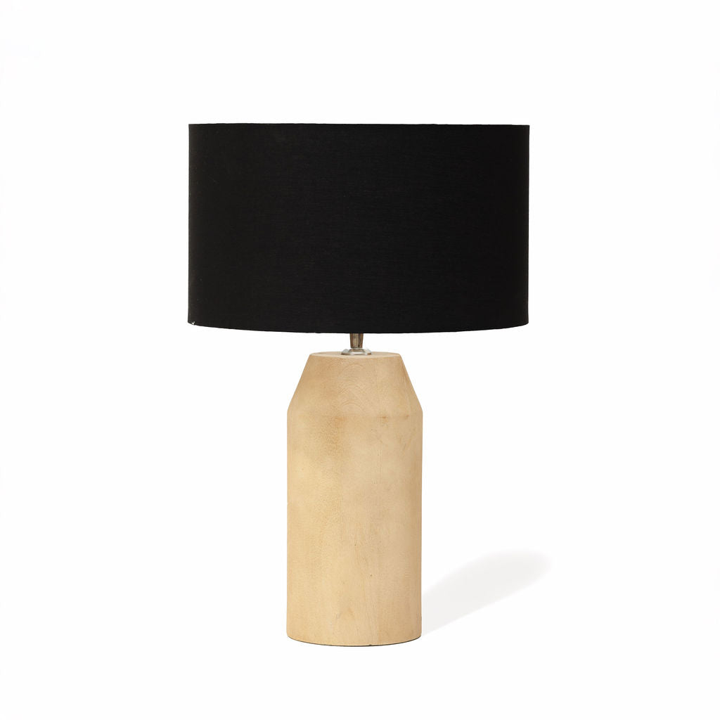 Ashton, Medium Wooden Table Lamp with Black Shade