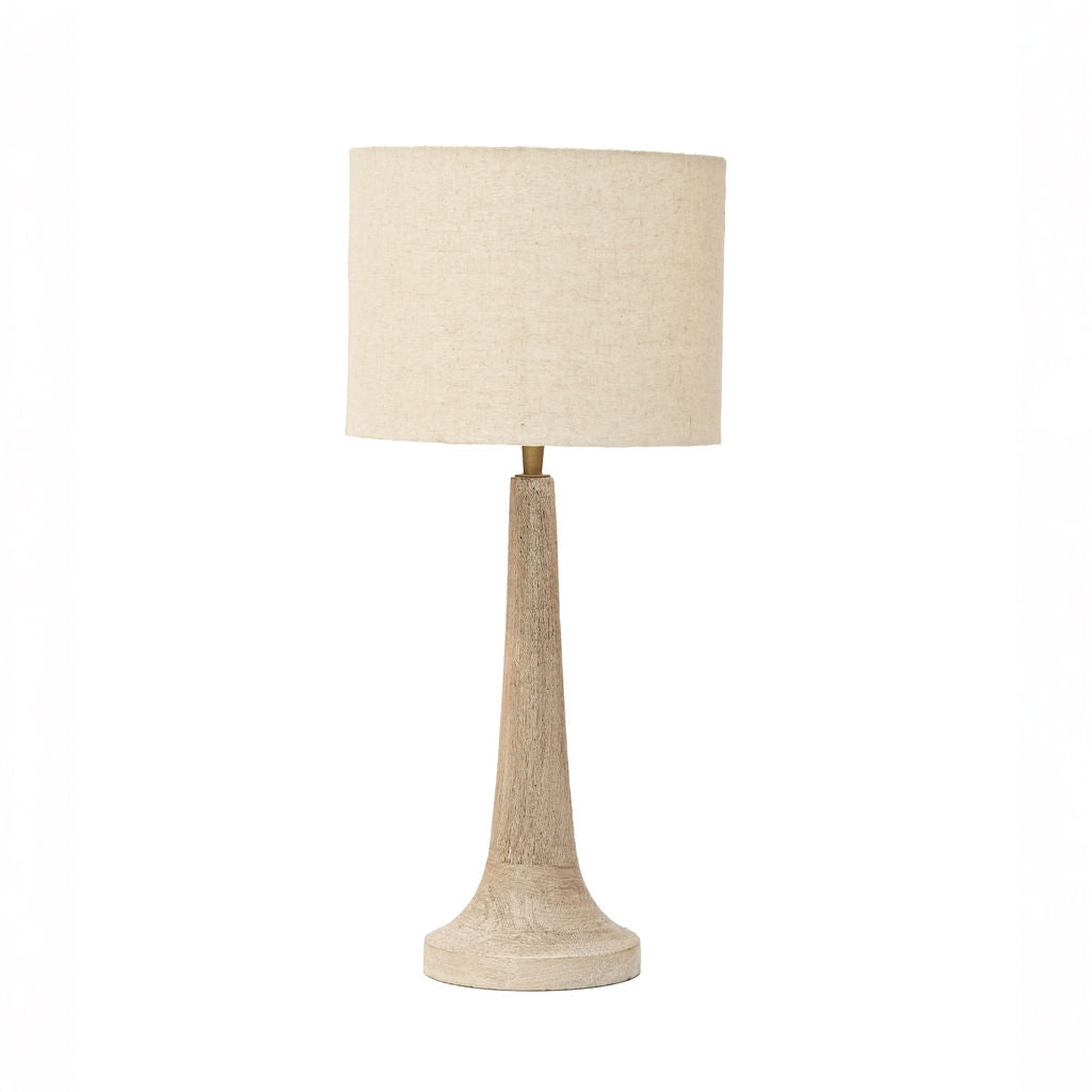 Backwell Sandblasted Medium Table Lamp, with Cream Linen Shade