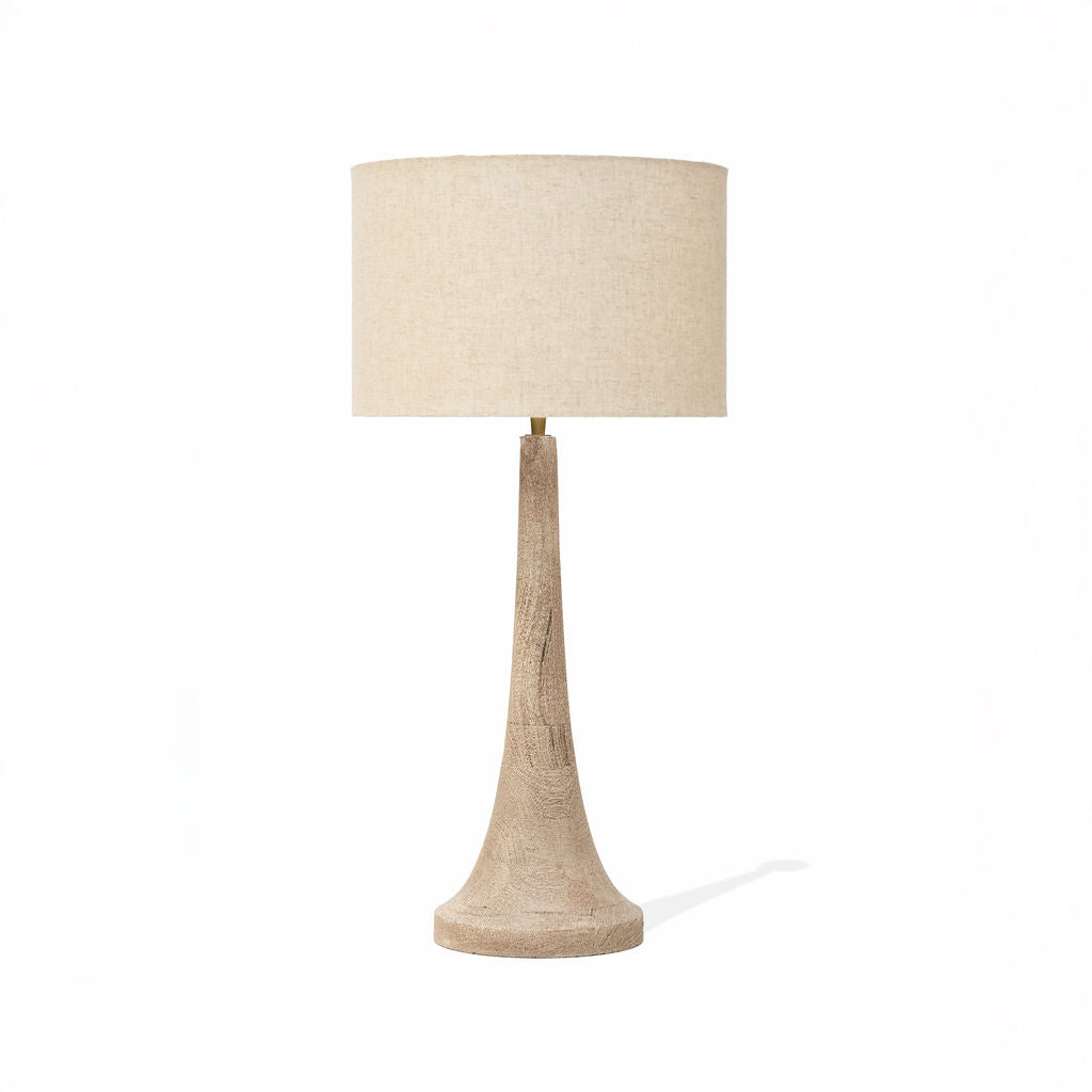 Backwell Sandblasted Small Table Lamp, with Cream Linen Shade