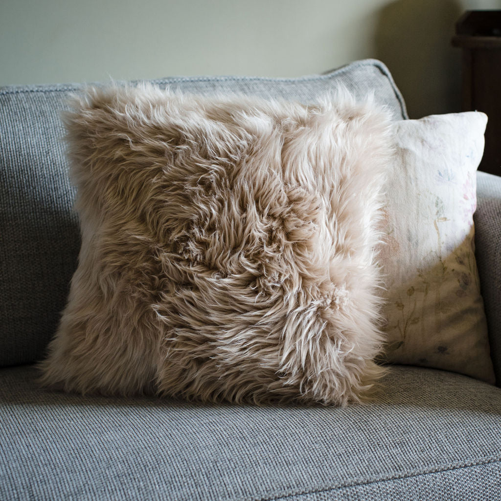 Nude Sheepskin Cushion Cover