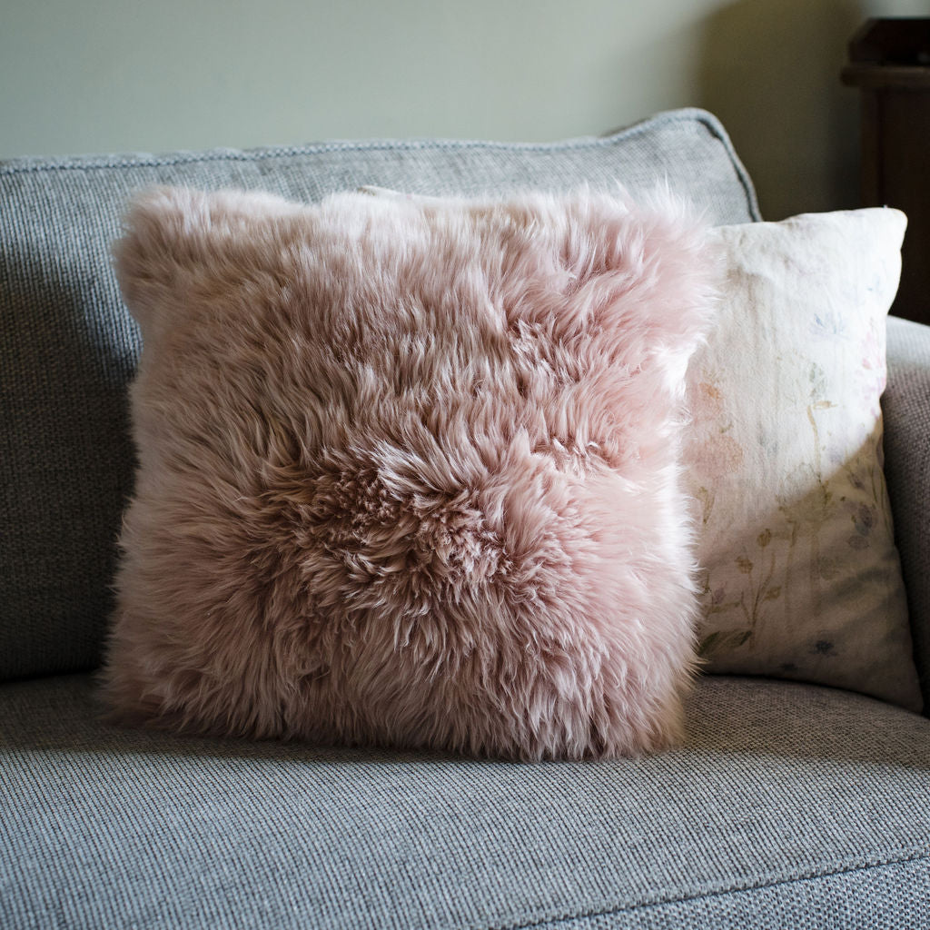 Rose Sheepskin Cushion Cover