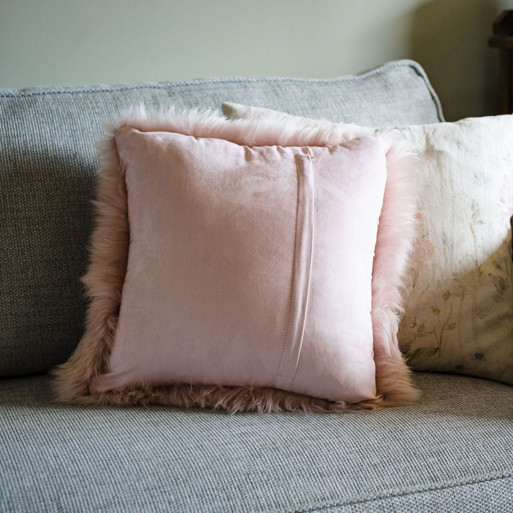 Rose Sheepskin Cushion Cover