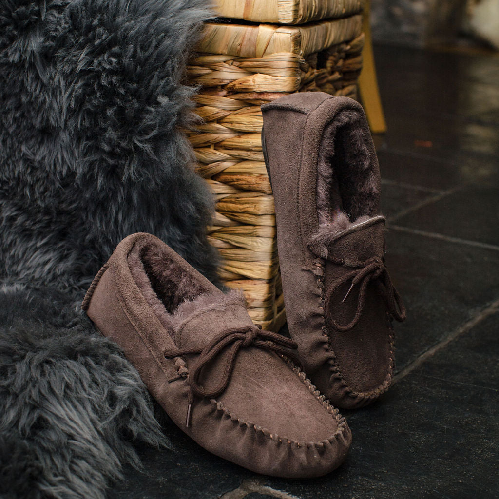 Sheepskin Moccasin Mens Hard Sole Moccasins Deluxe Mens 'Adam