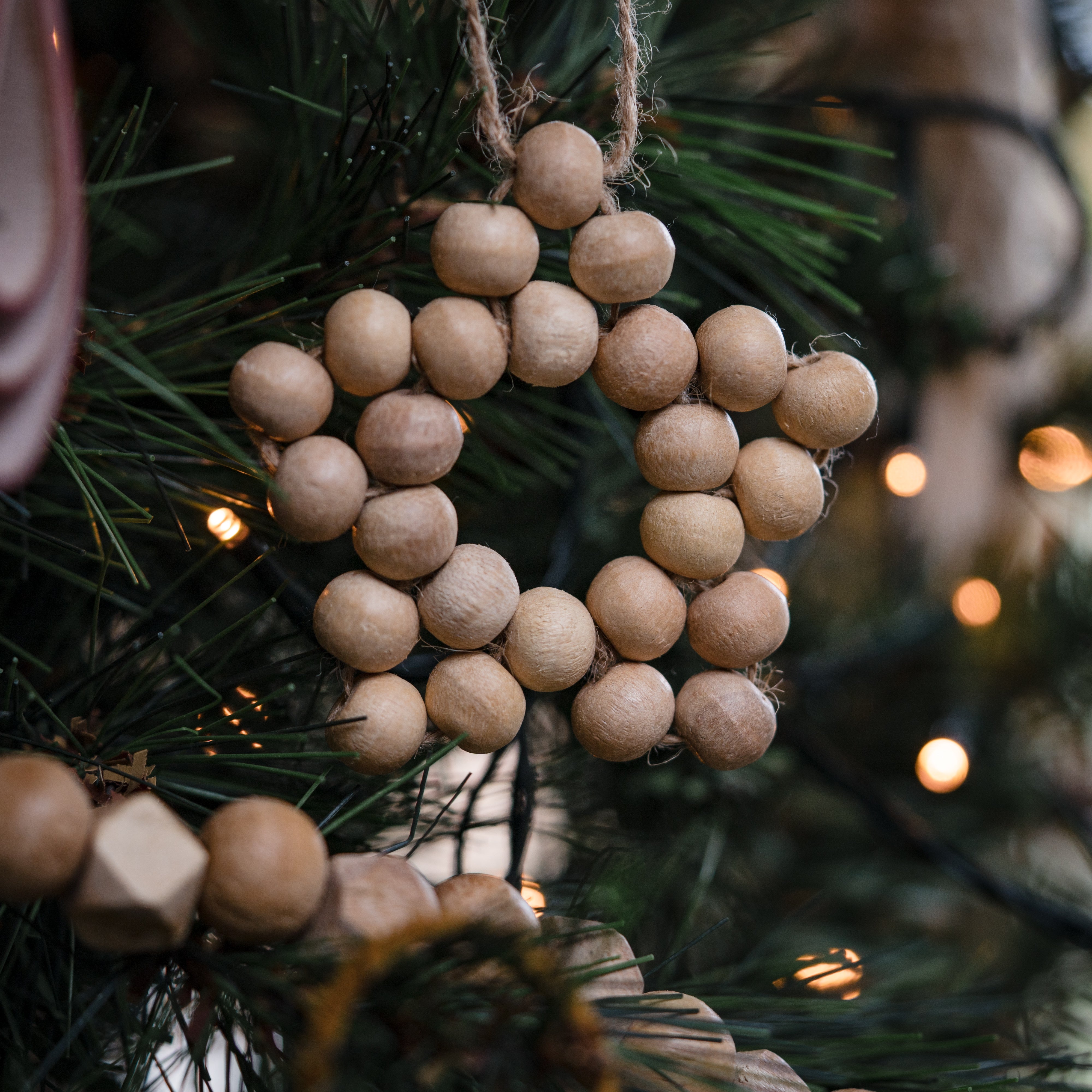 Palmwood Beaded Decoration