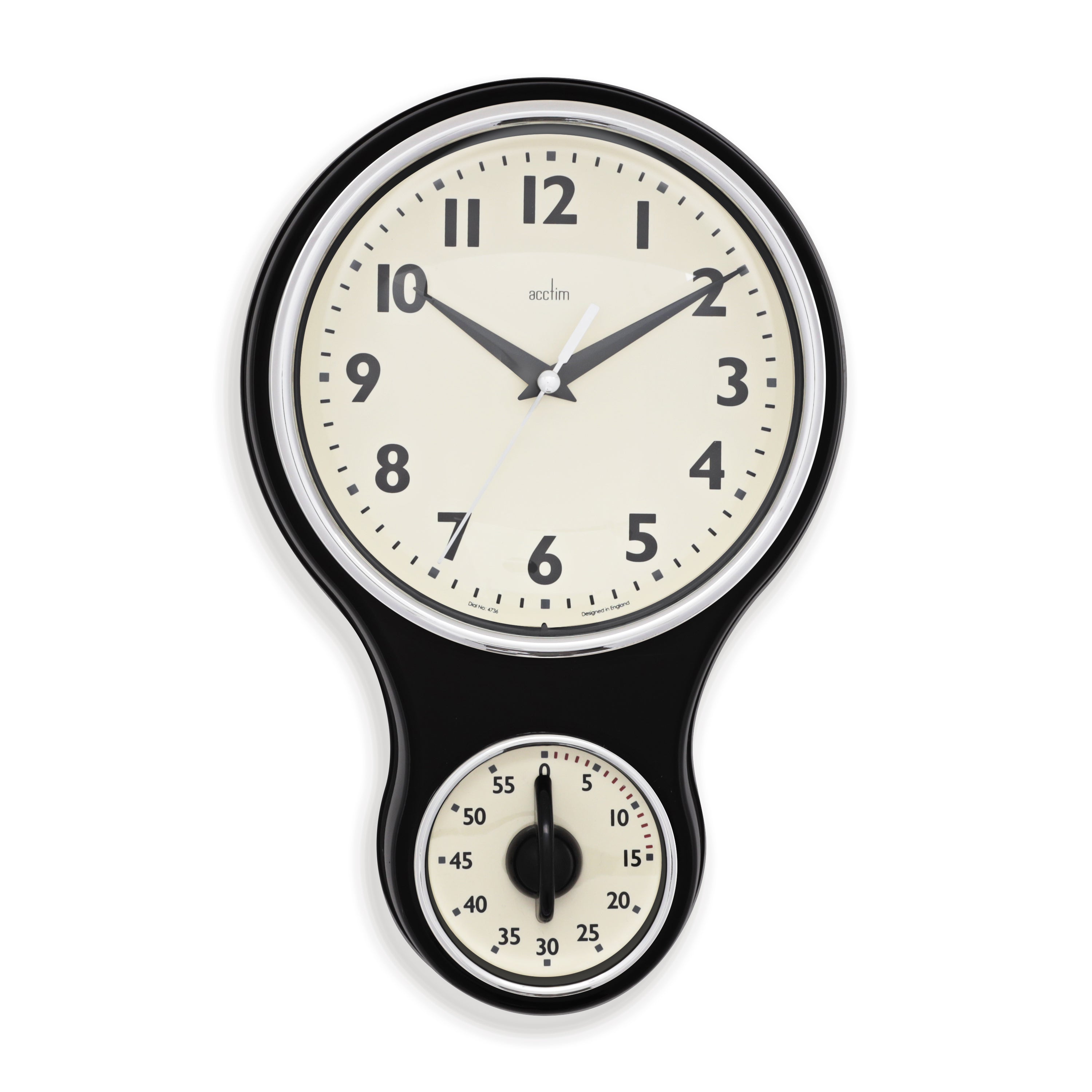 Acctim Kitchen Time Black Wall Clock and Timer – Arthur Cameron