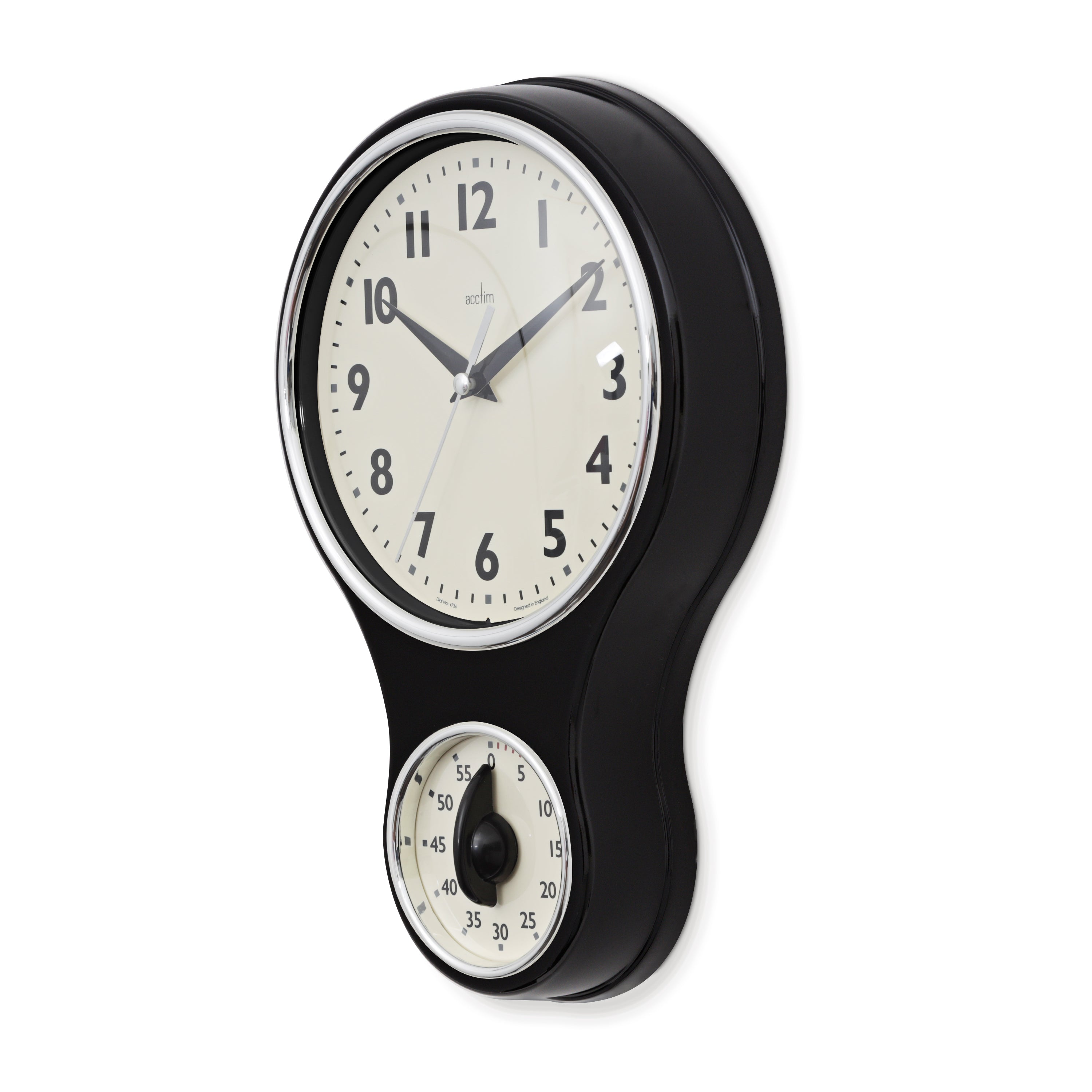 Acctim Kitchen Time Black Wall Clock and Timer – Arthur Cameron