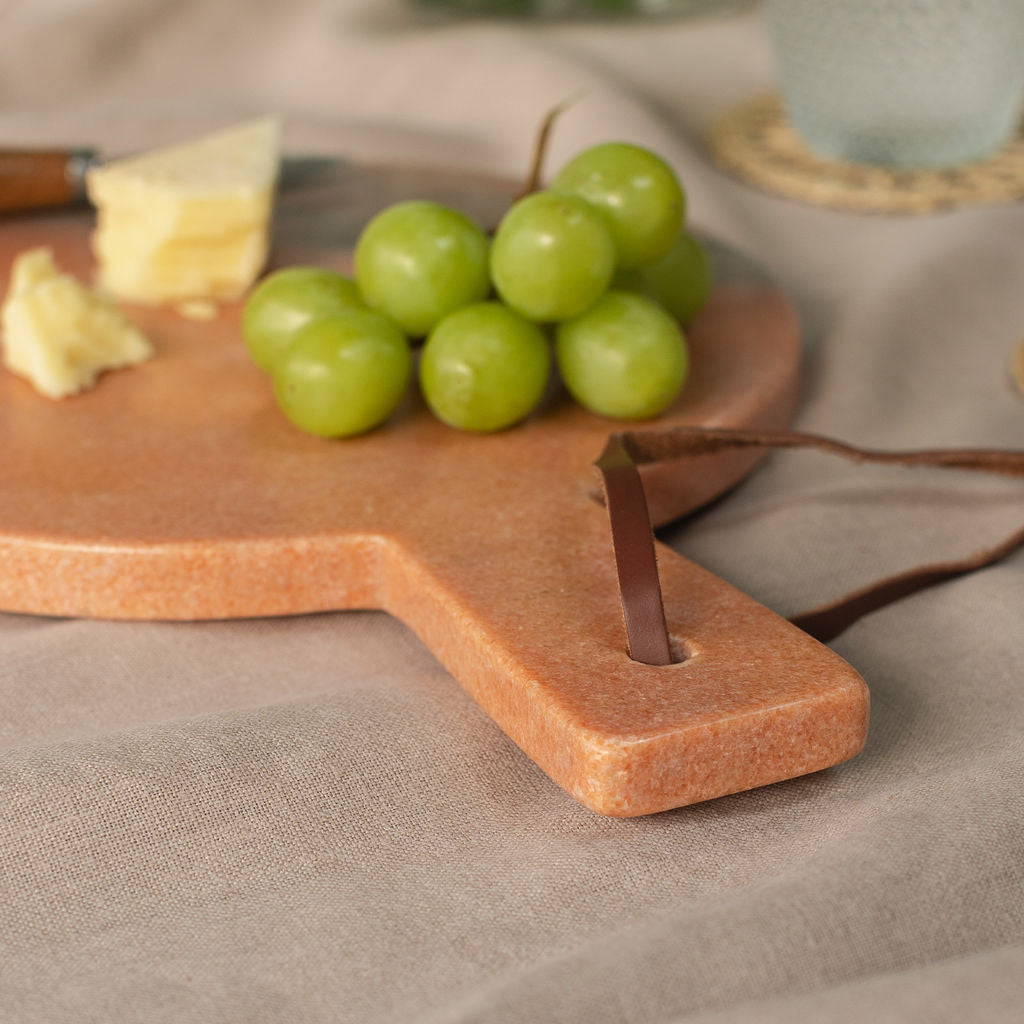 Pink Marble Round Chopping Board