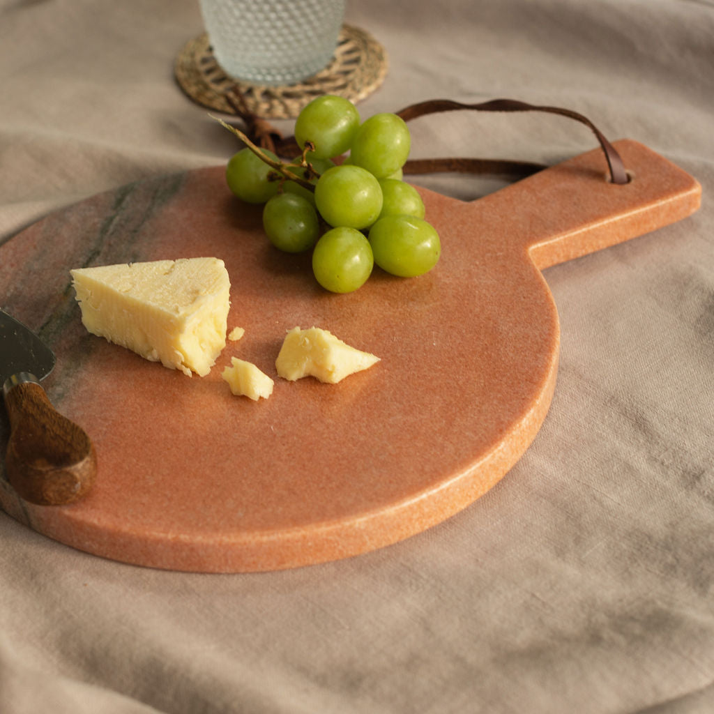 Pink Marble Round Chopping Board