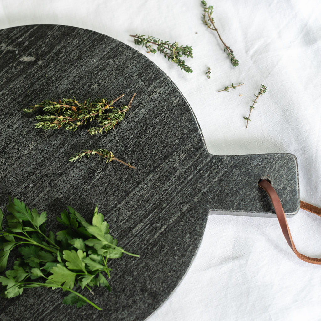 Black Marble Round Chopping Board