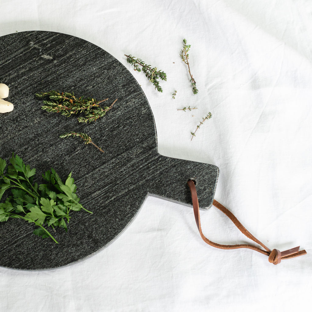 Black Marble Round Chopping Board