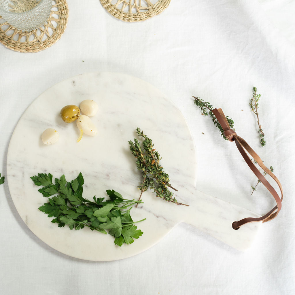 White Marble Round Chopping Board