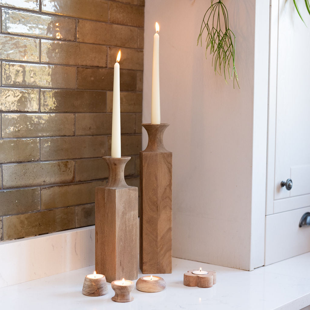 Aust Wooden Candle Holder