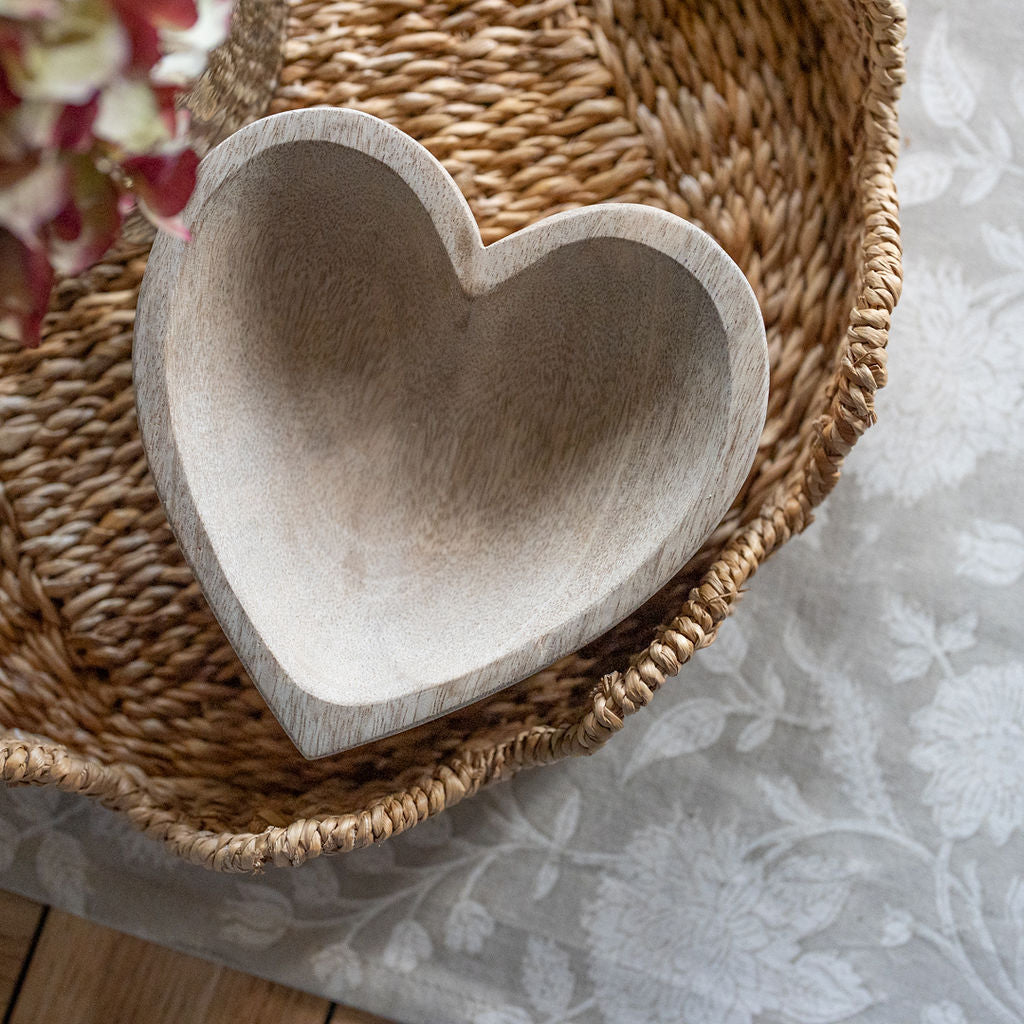 Belfort, Mango Wood Heart-Shaped Trinket Holder