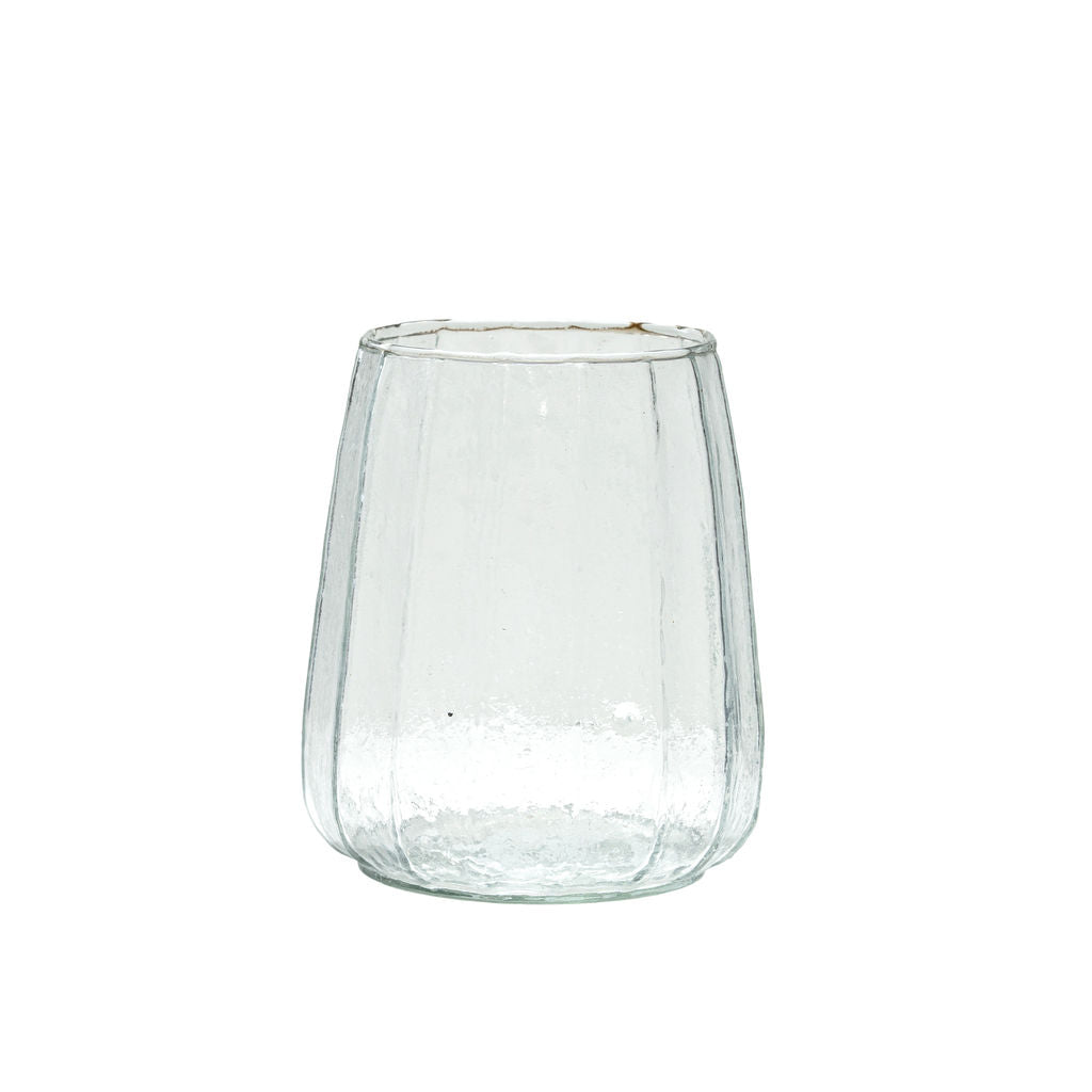Tabby, Ribbed Short Glass Vase