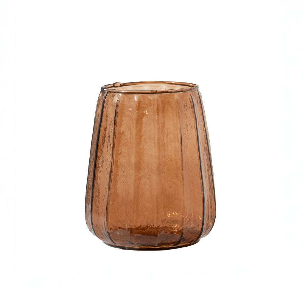 Tabby, Ribbed Short Glass Vase