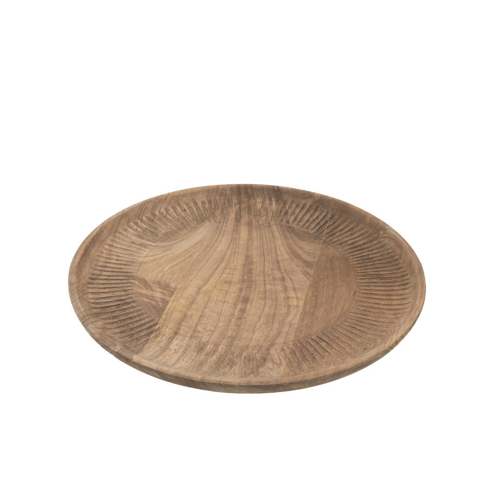 Doynton, Hand Carved  Round Tray with Detailed Edging