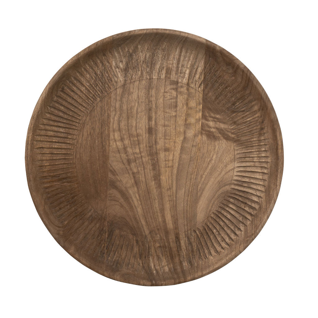 Doynton, Hand Carved  Round Tray with Detailed Edging