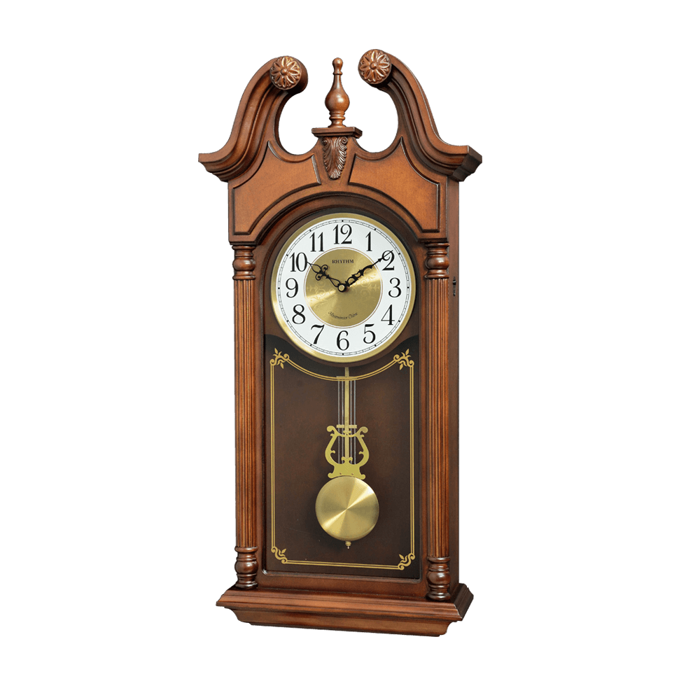 Rhythm Wooden Pendulum Clock With Westminster Chimes CMJ582NR06 ...