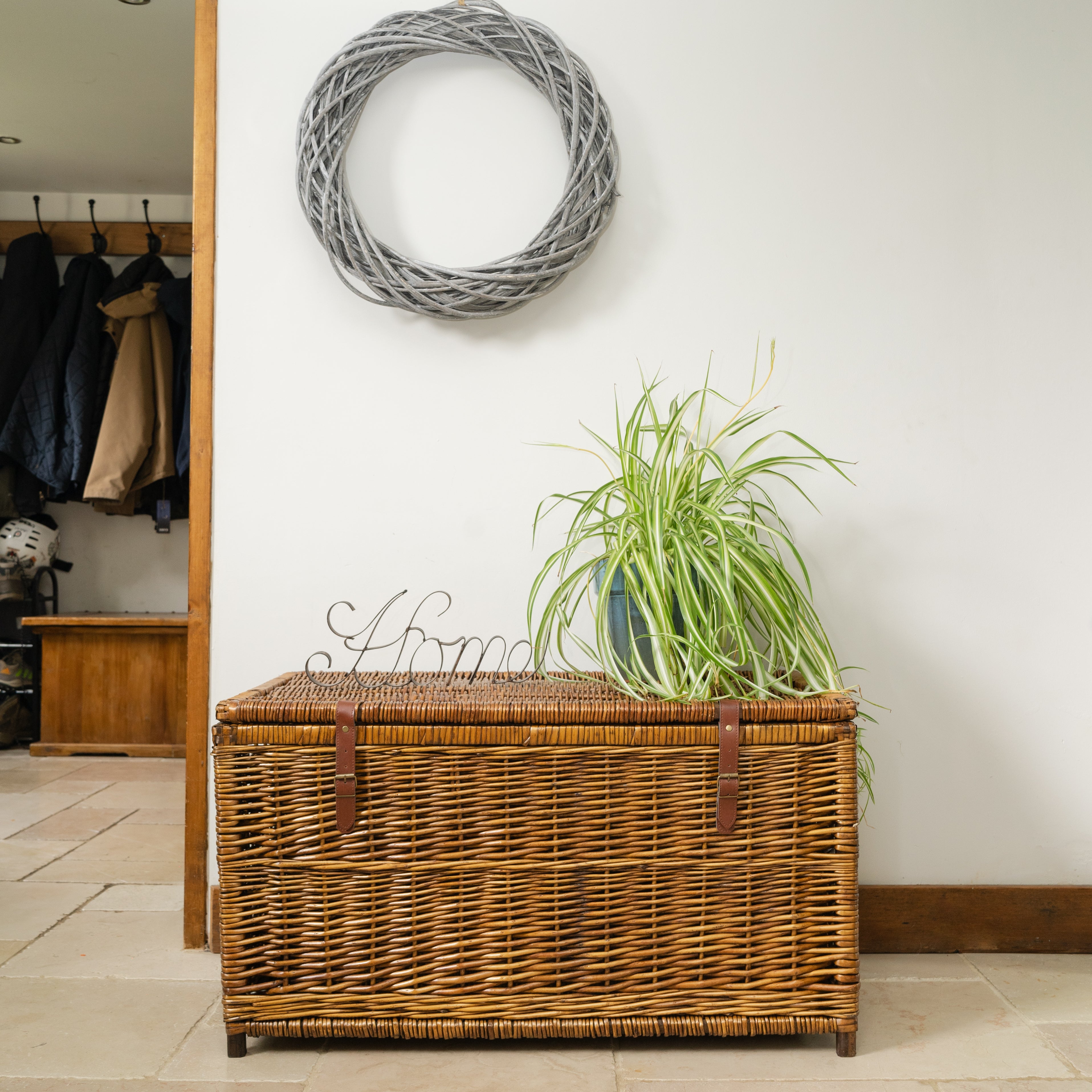 Deluxe Distilled Brown Lucca Wicker Storage Trunk